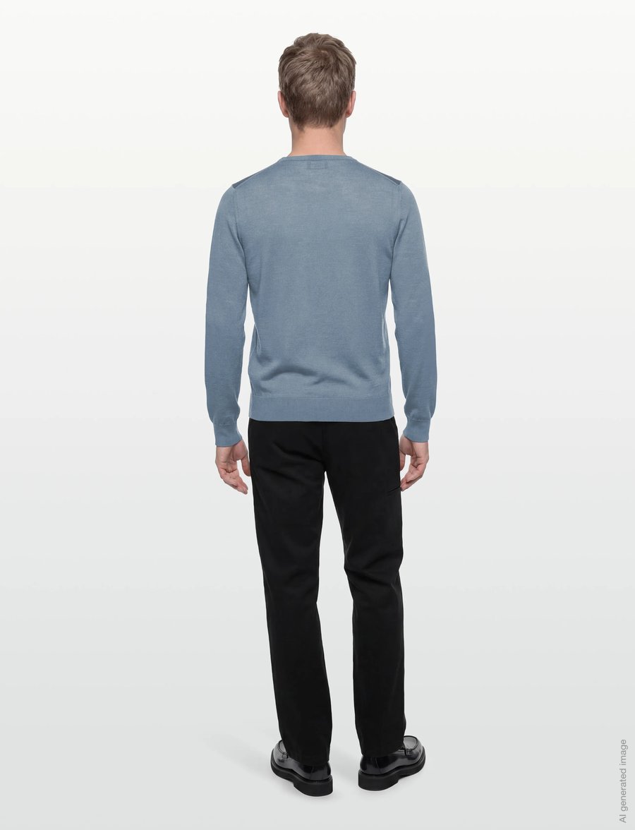 Hackett London - ESS MERINO CREW - Ümmarguse kaelusega kudumid - thames blue - 4