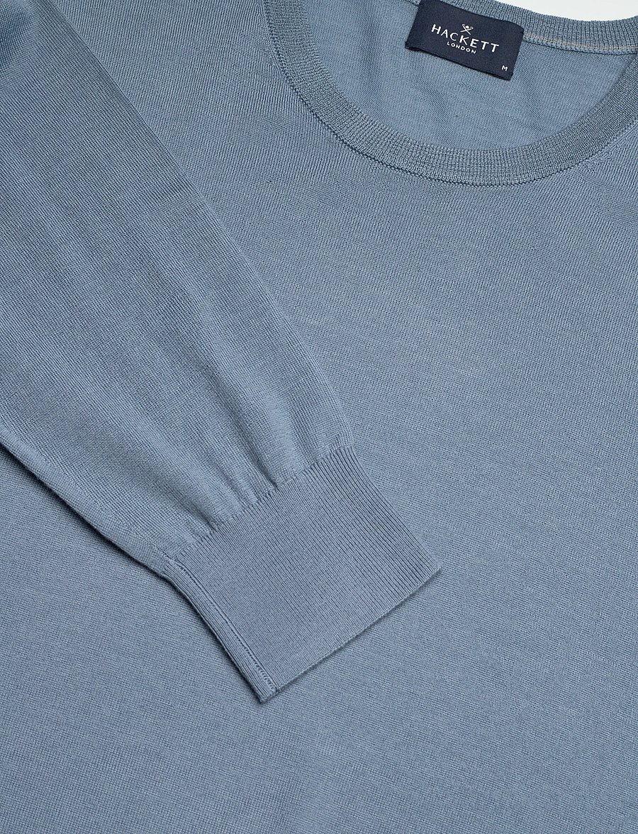 Hackett London - ESS MERINO CREW - Ümmarguse kaelusega kudumid - thames blue - 5