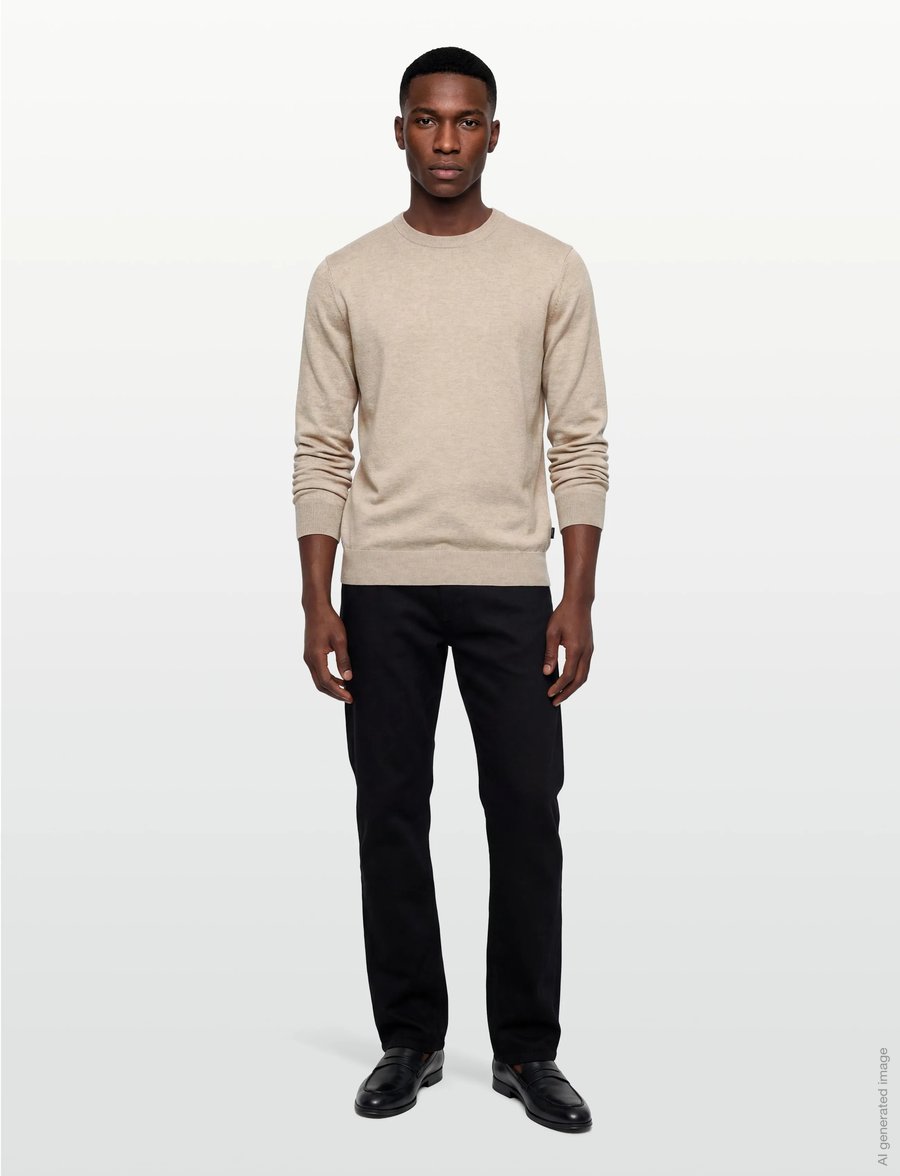 Hackett London - COTTON LINEN CREW - rundhalsad - natural beige - 0