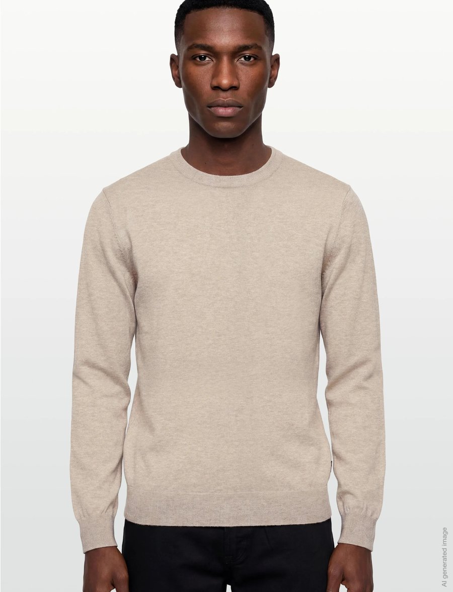 Hackett London - COTTON LINEN CREW - rundhalsad - natural beige - 3