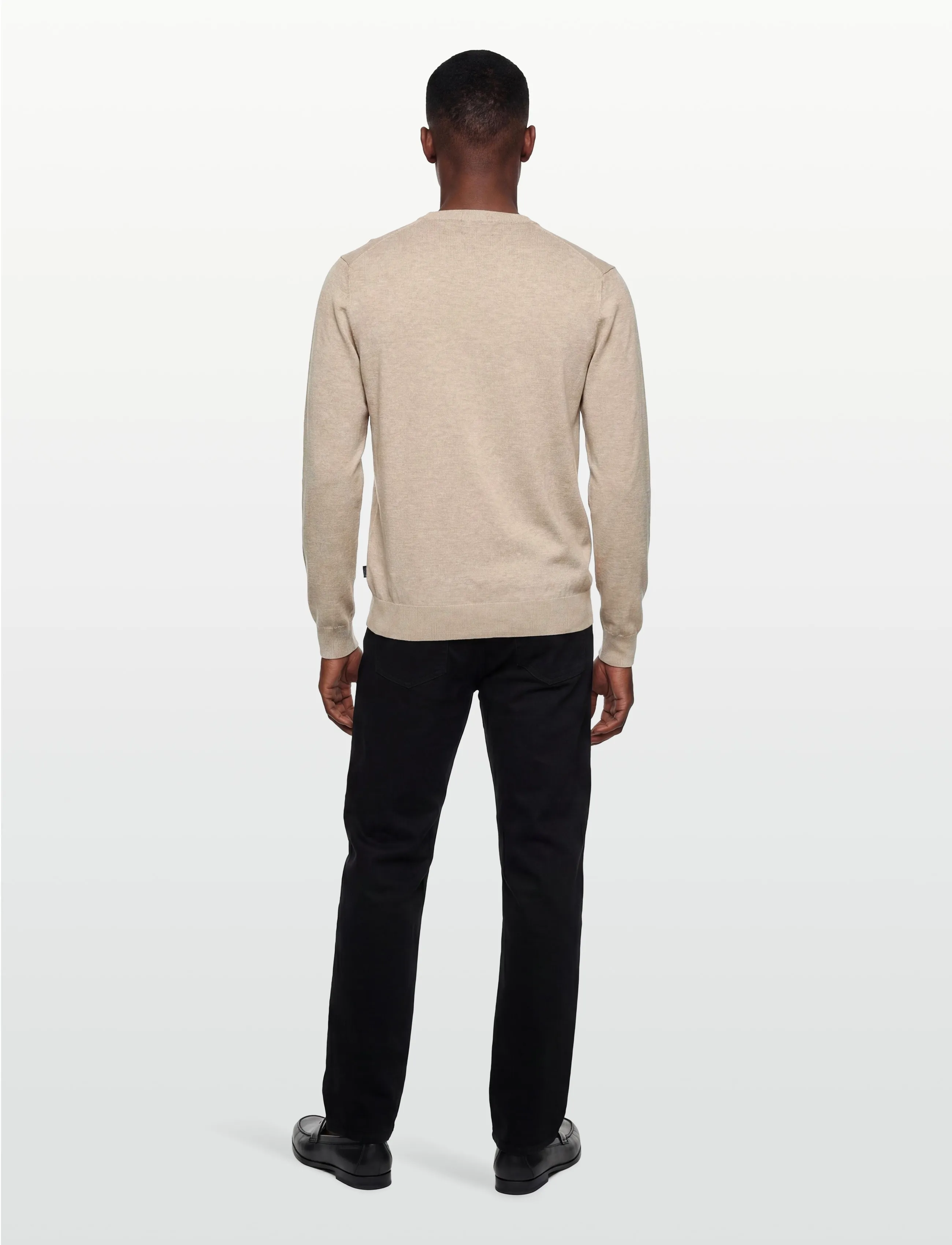 Hackett London - COTTON LINEN CREW - stickade basplagg - natural beige - 4