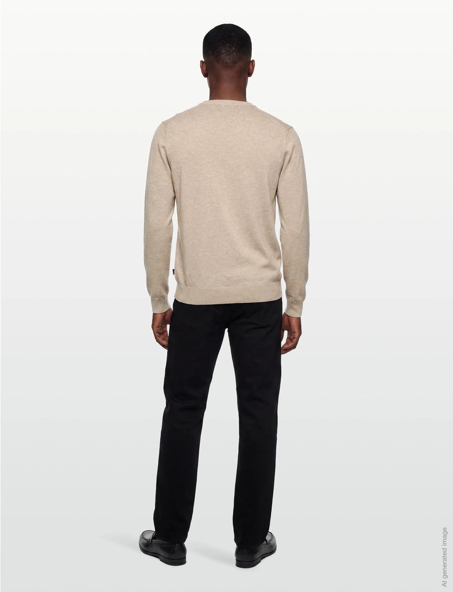 Hackett London - COTTON LINEN CREW - rundhalsad - natural beige - 4