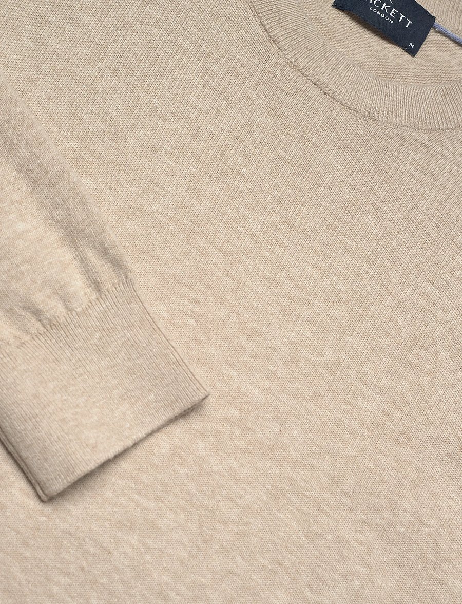 Hackett London - COTTON LINEN CREW - rundhalsad - natural beige - 5