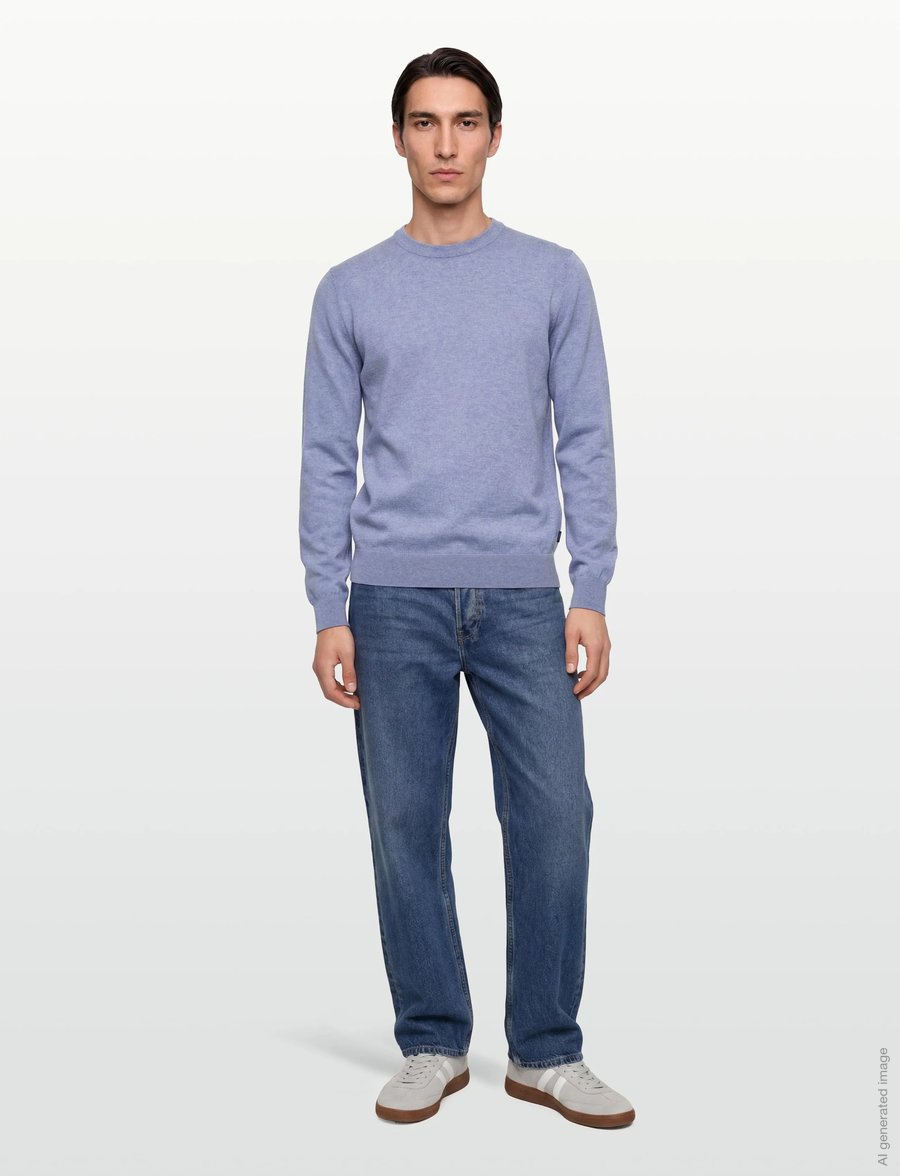 Hackett London - COTTON LINEN CREW - rund hals - summer blue - 0