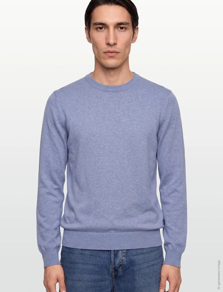 Hackett London - COTTON LINEN CREW - rund hals - summer blue - 3