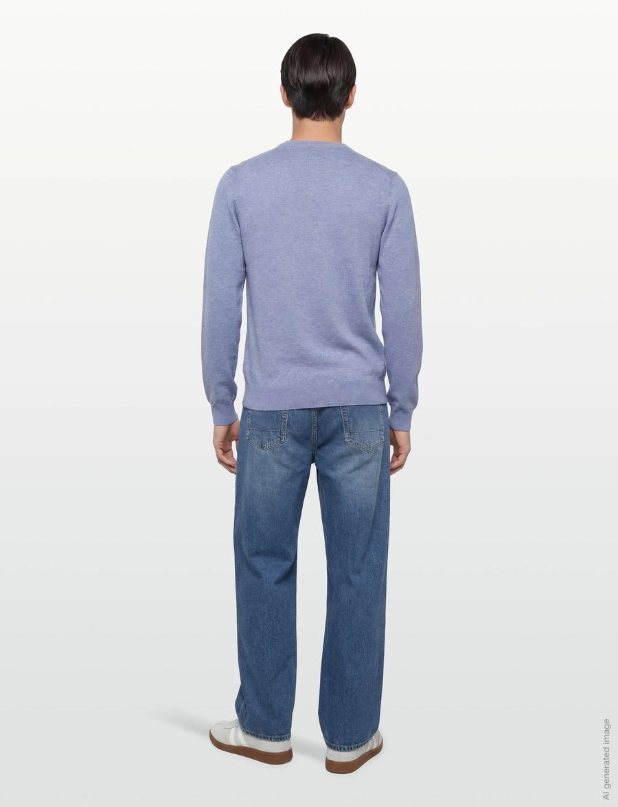 Hackett London - COTTON LINEN CREW - rund hals - summer blue - 4