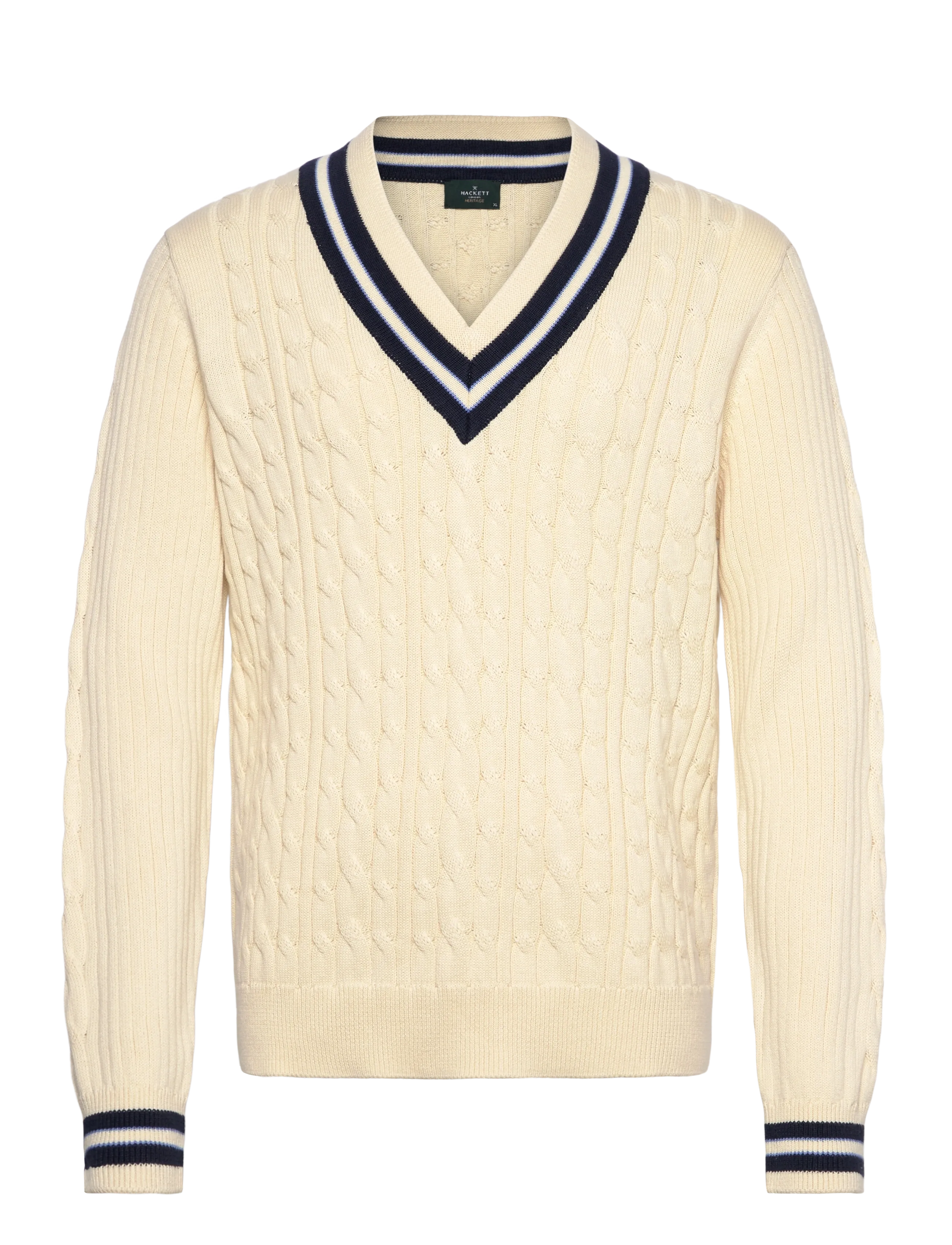 Hackett London HERITAGE CRICKET V - V-hals - OFF WHITE / cream