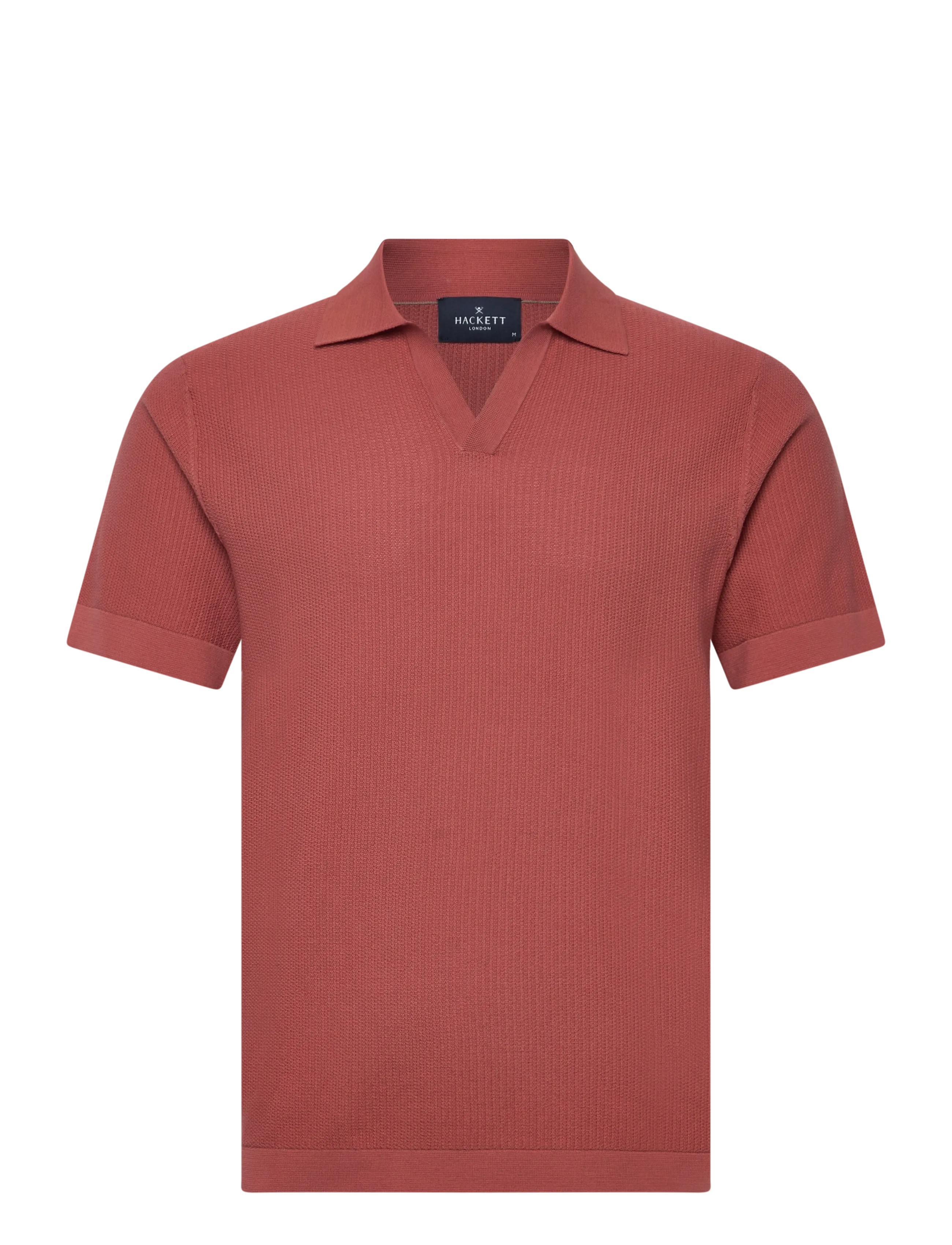 Hackett London RIVIERA KNIT SS POLO - Hackett - BAKED CLAY RED / red