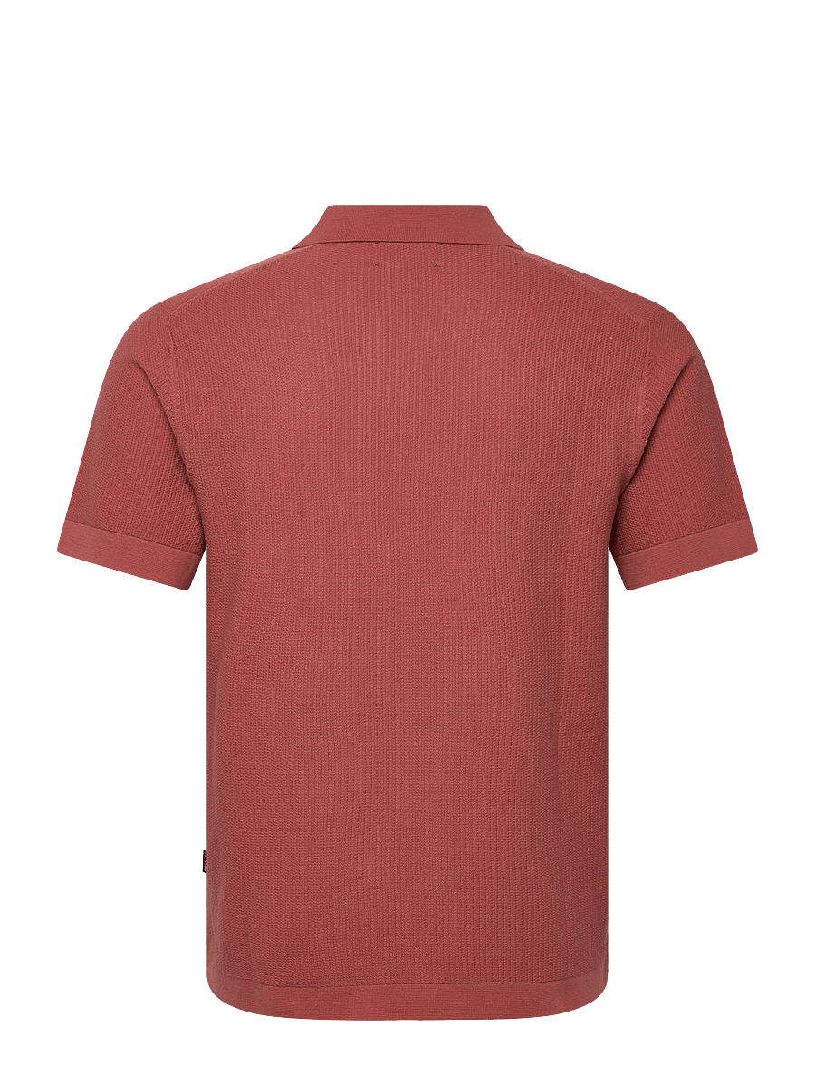 Hackett London - RIVIERA KNIT SS POLO - knitted polos - baked clay red - 2