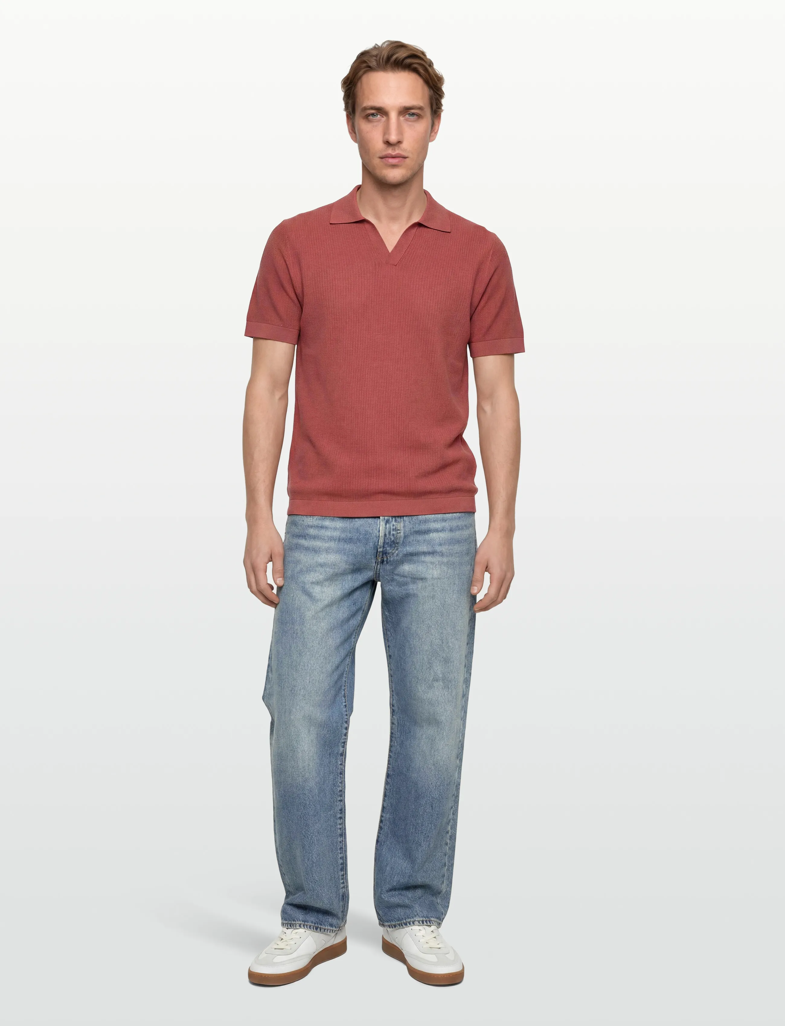 Hackett London Riviera Knit Ss Polo, XXL, Red, Poloer > Kortærmede, Herre