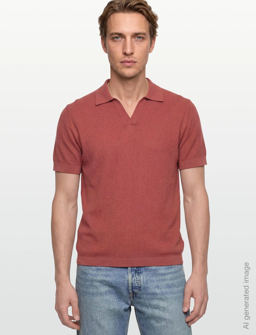 Hackett London - RIVIERA KNIT SS POLO - knitted polos - baked clay red - 3