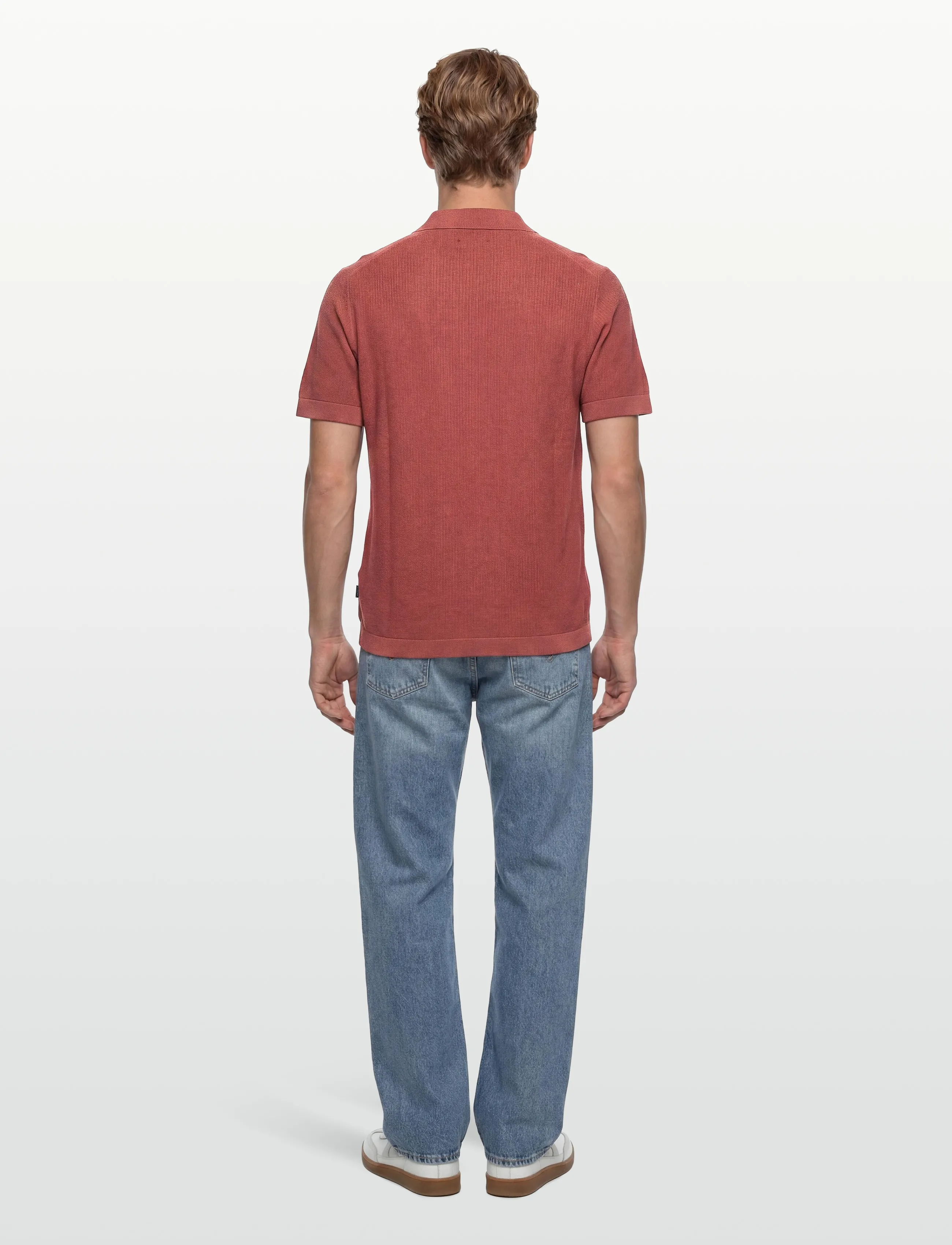 Hackett London - RIVIERA KNIT SS POLO - kootud polosärgid - baked clay red - 3