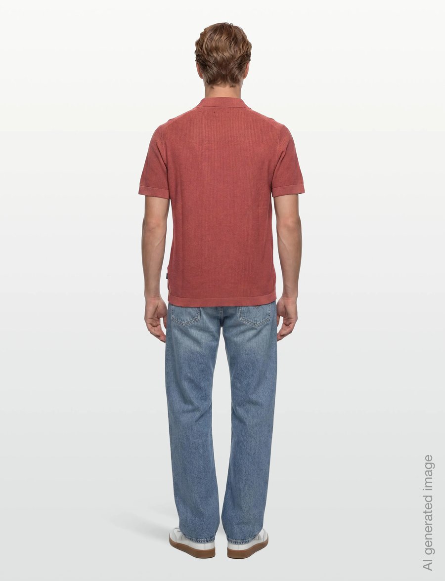 Hackett London - RIVIERA KNIT SS POLO - knitted polos - baked clay red - 4