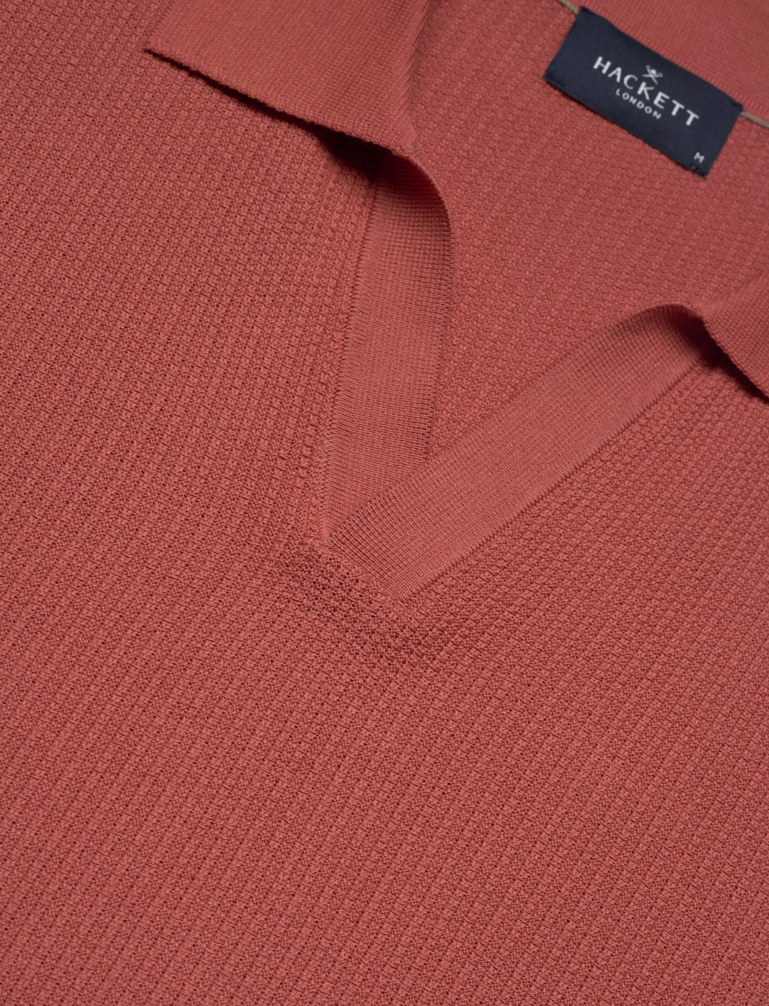 Hackett London - RIVIERA KNIT SS POLO - stickade pikéer - baked clay red - 2