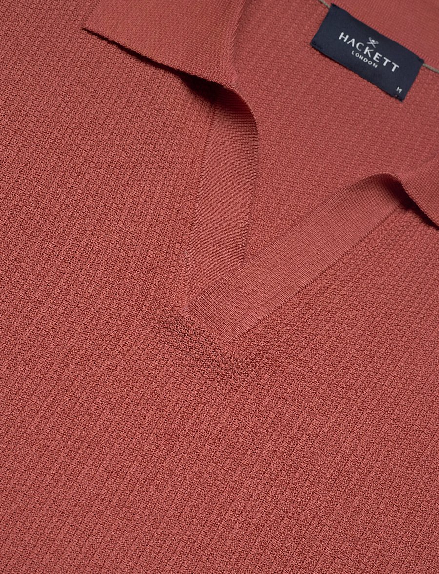 Hackett London - RIVIERA KNIT SS POLO - knitted polos - baked clay red - 5