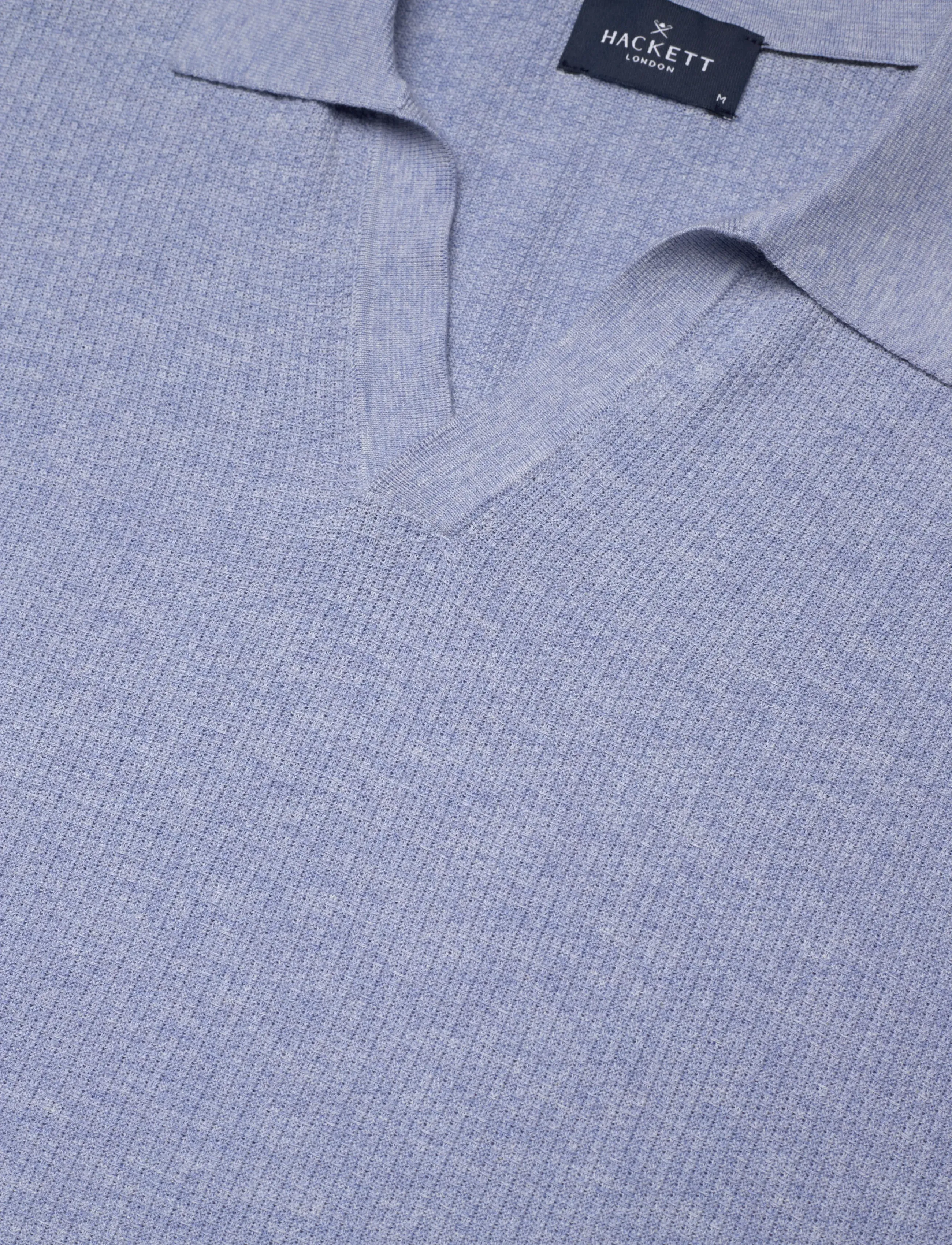 Hackett London - RIVIERA KNIT SS POLO - kortærmede poloer - light blue - 2