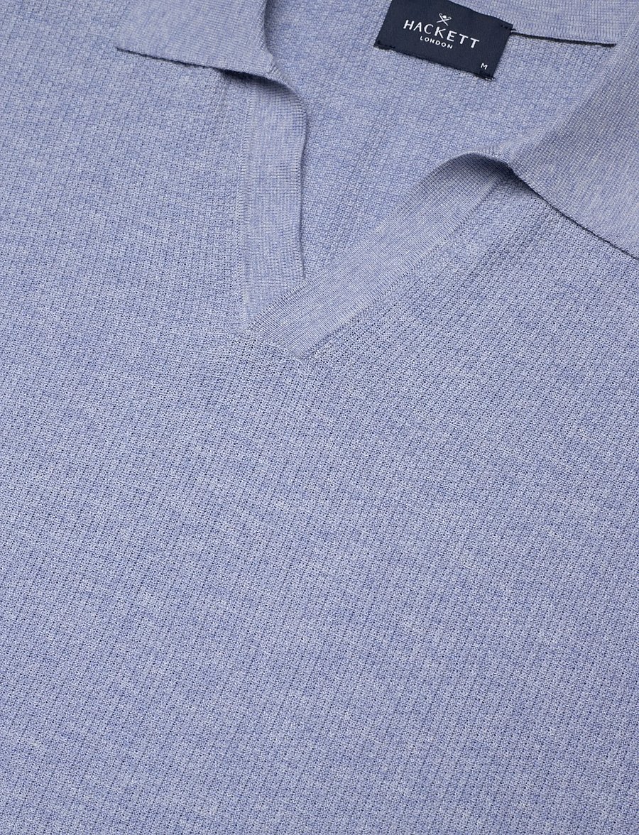 Hackett London - RIVIERA KNIT SS POLO - polostrik - light blue - 5
