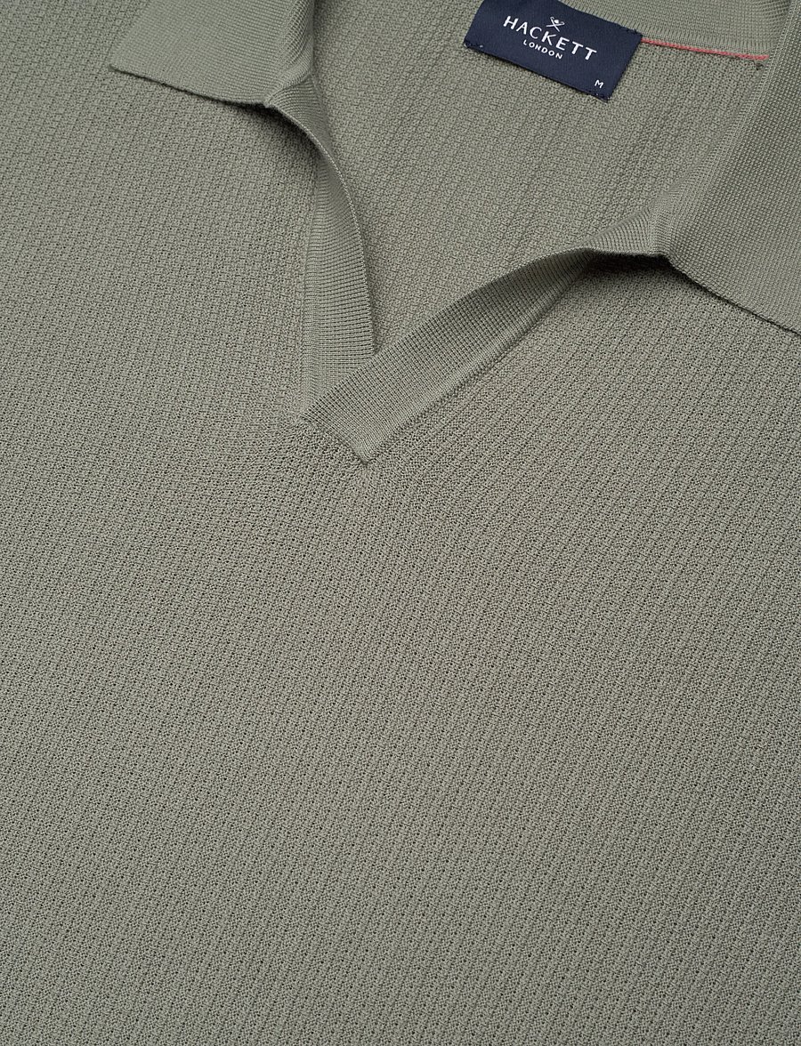 Hackett London - RIVIERA KNIT SS POLO - kootud polosärgid - sage green - 2