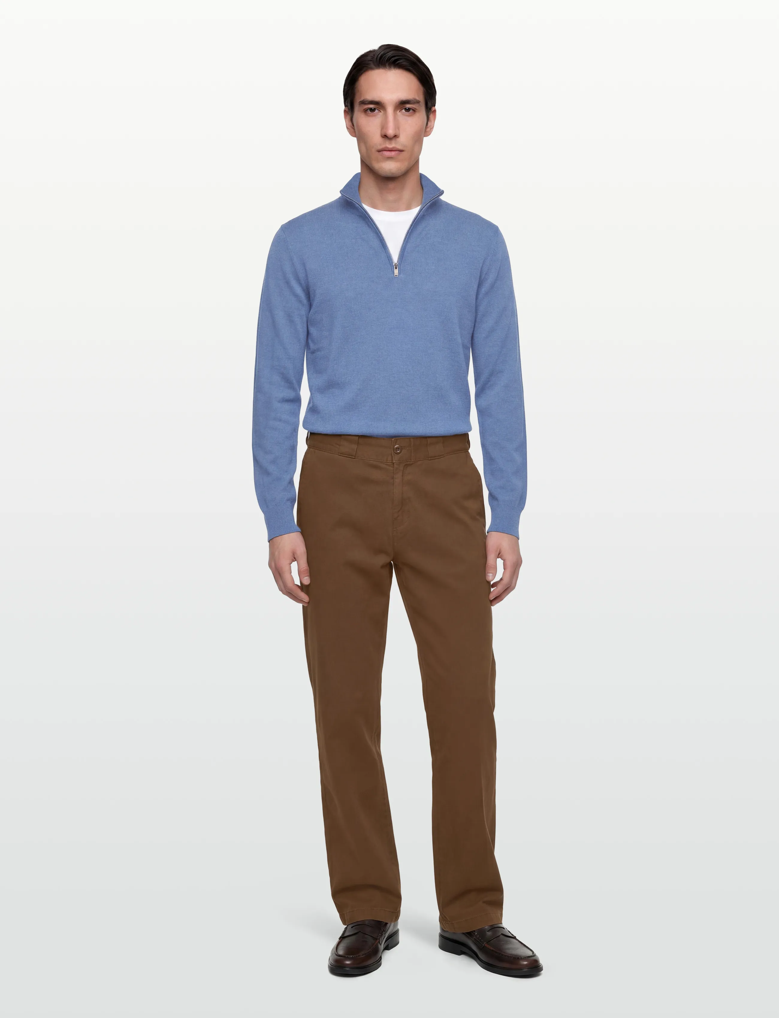 Hackett London Cotton Cash Hzip, Mænd, Half-Zip Sweater, Blå, Str: S