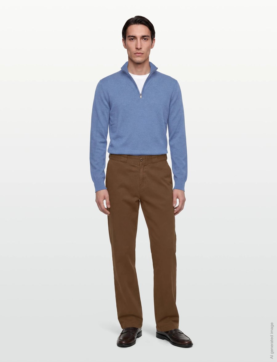 Hackett London - COTTON CASH HZIP - kardigany z zamkiem do połowy - eton blue - 0