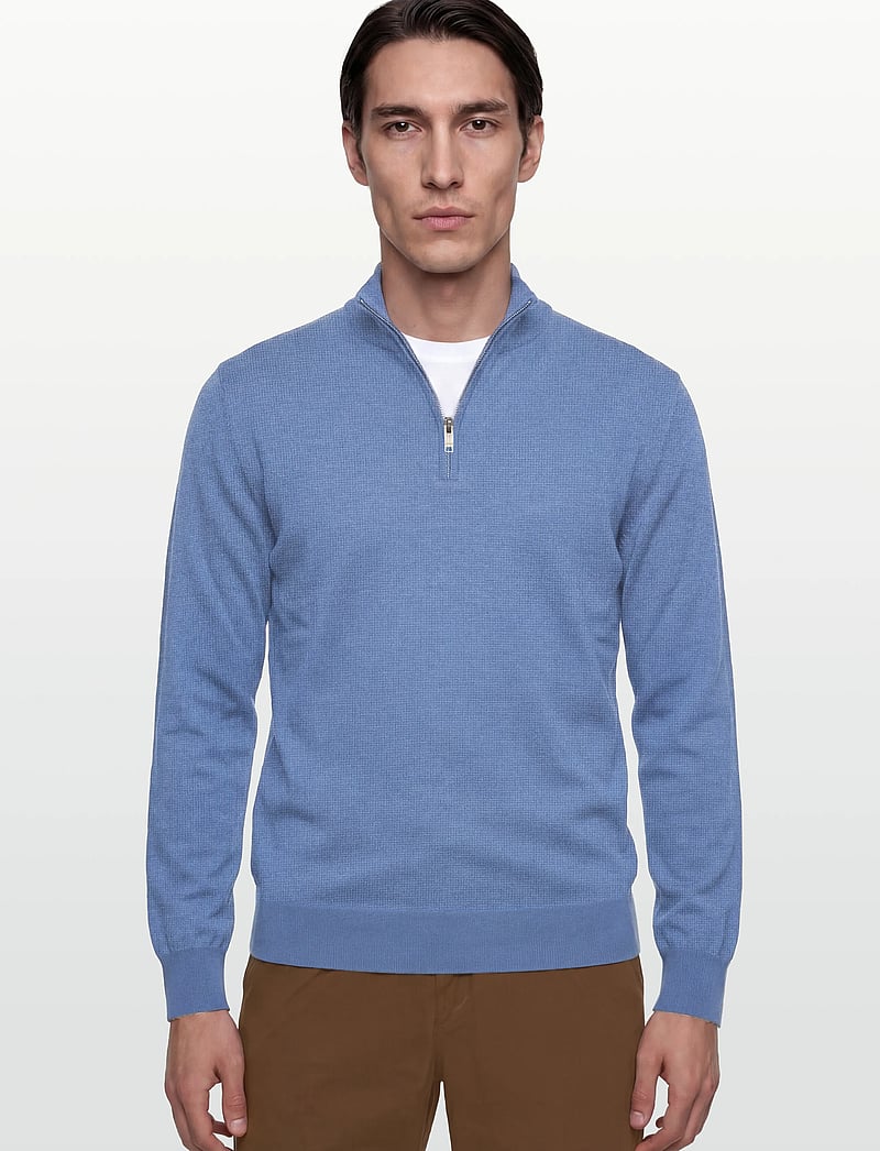 Hackett London - COTTON CASH HZIP - half zip-trøjer - eton blue - 3