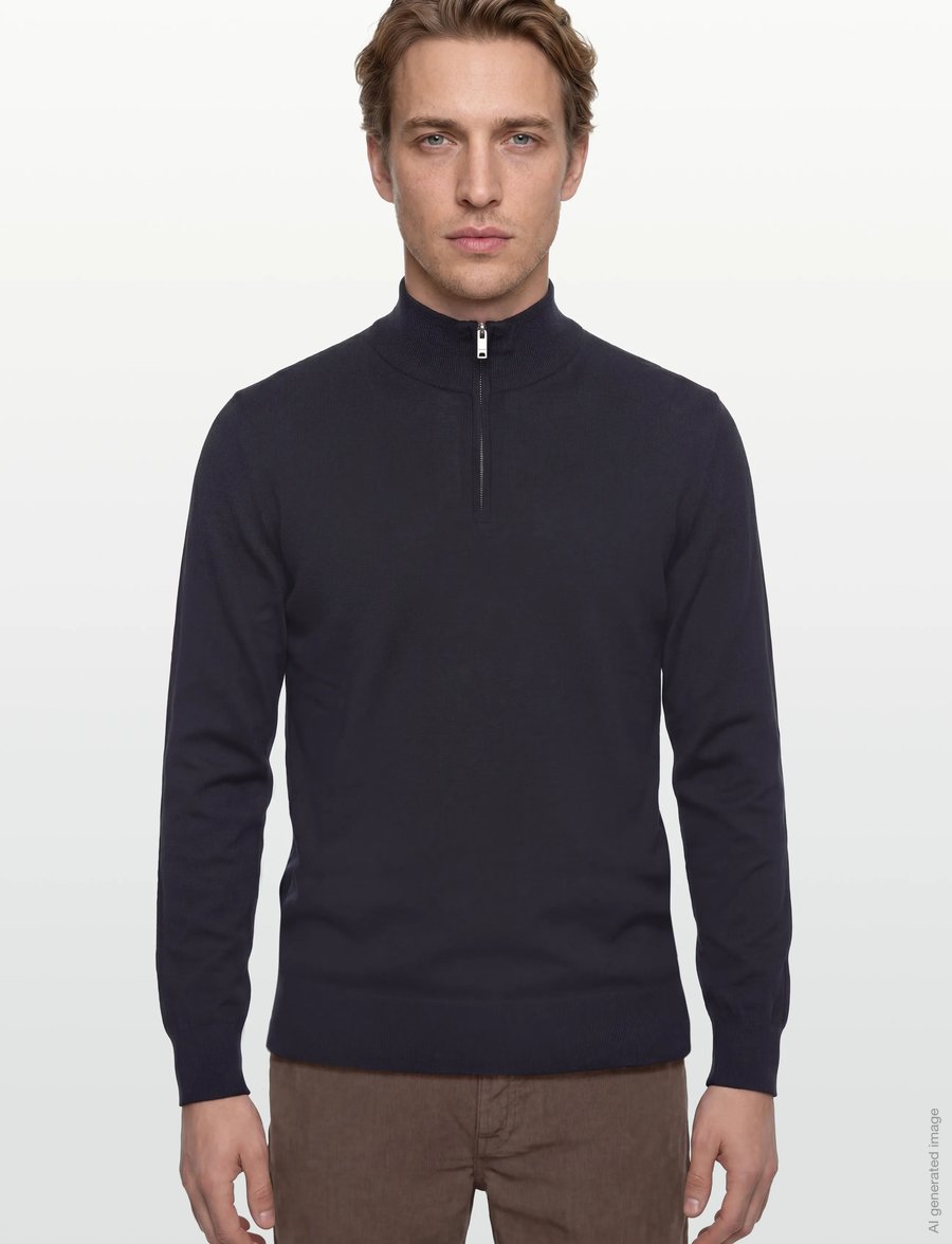 Hackett London - COTTON CASH HZIP - half zip-tröjor - old navy - 3