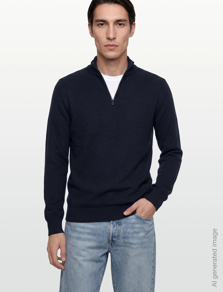 Hackett London - HONEYCOMB HZIP - half zip-tröjor - old navy - 3