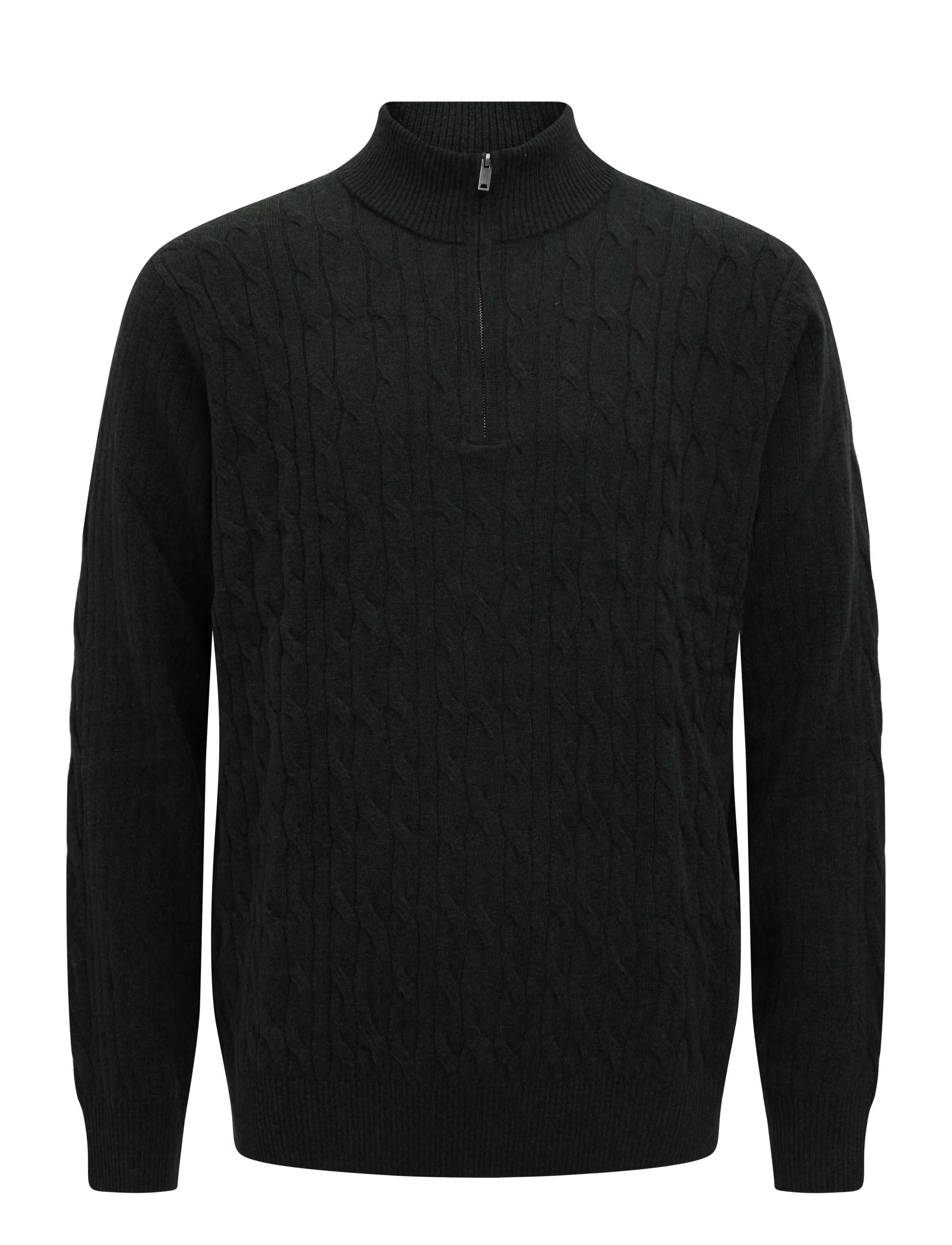 Hackett London LAMBSWOOL CABLE HZIP - Riided - HUNTER GREEN / green