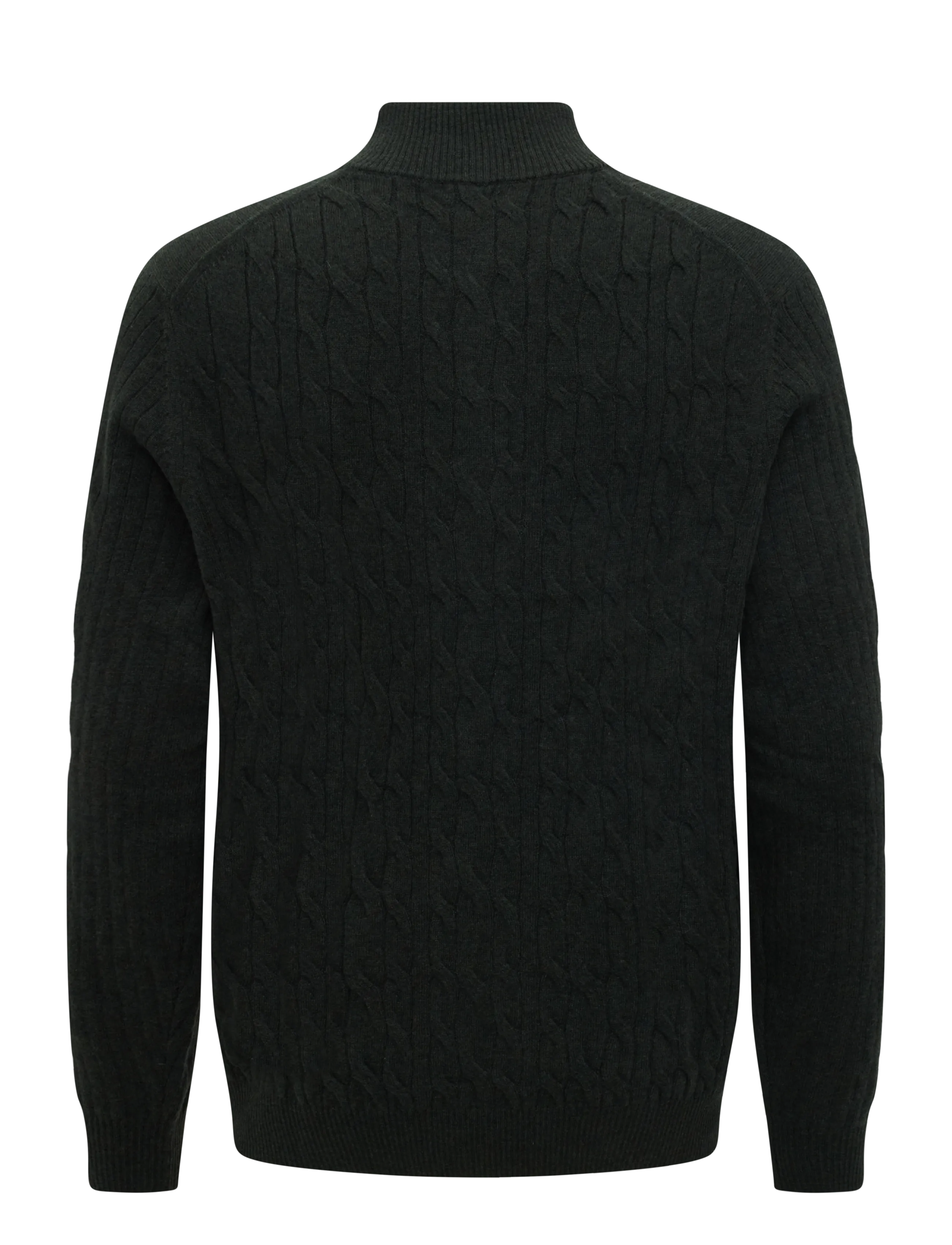 Hackett London - LAMBSWOOL CABLE HZIP - poolpika lukuga džemprid - hunter green - 1