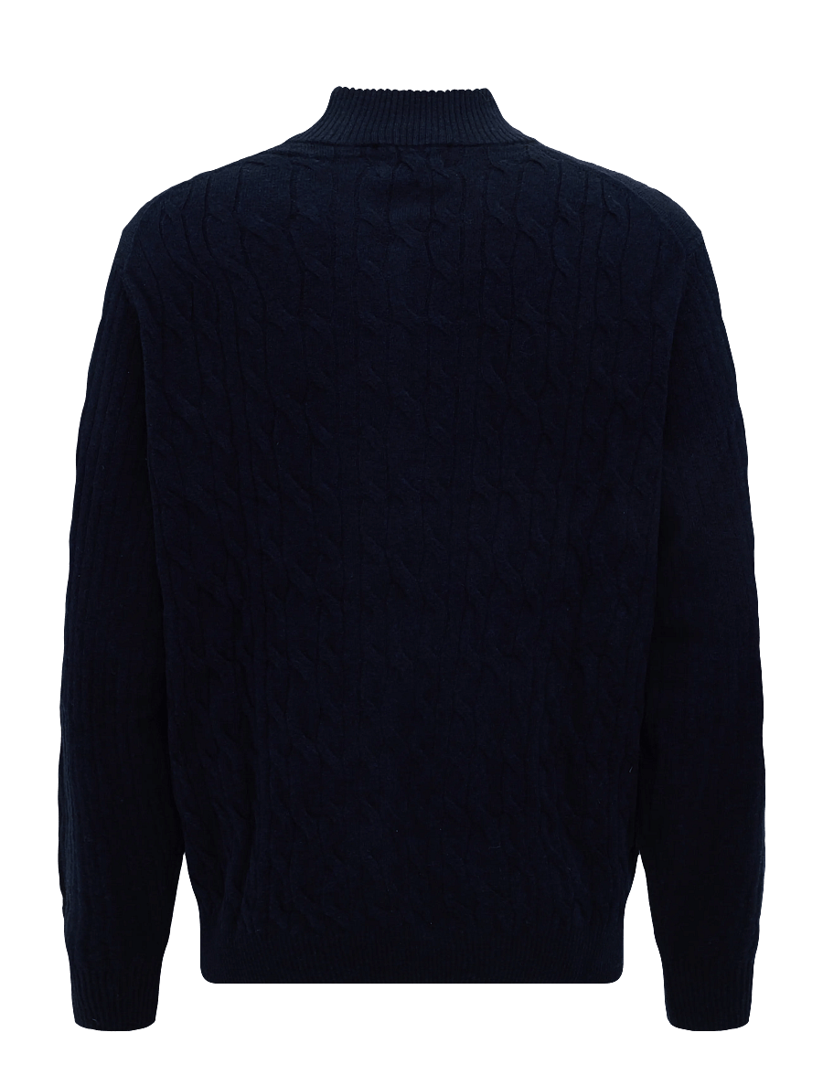 Hackett London - LAMBSWOOL CABLE HZIP - poolpika lukuga džemprid - old navy - 1