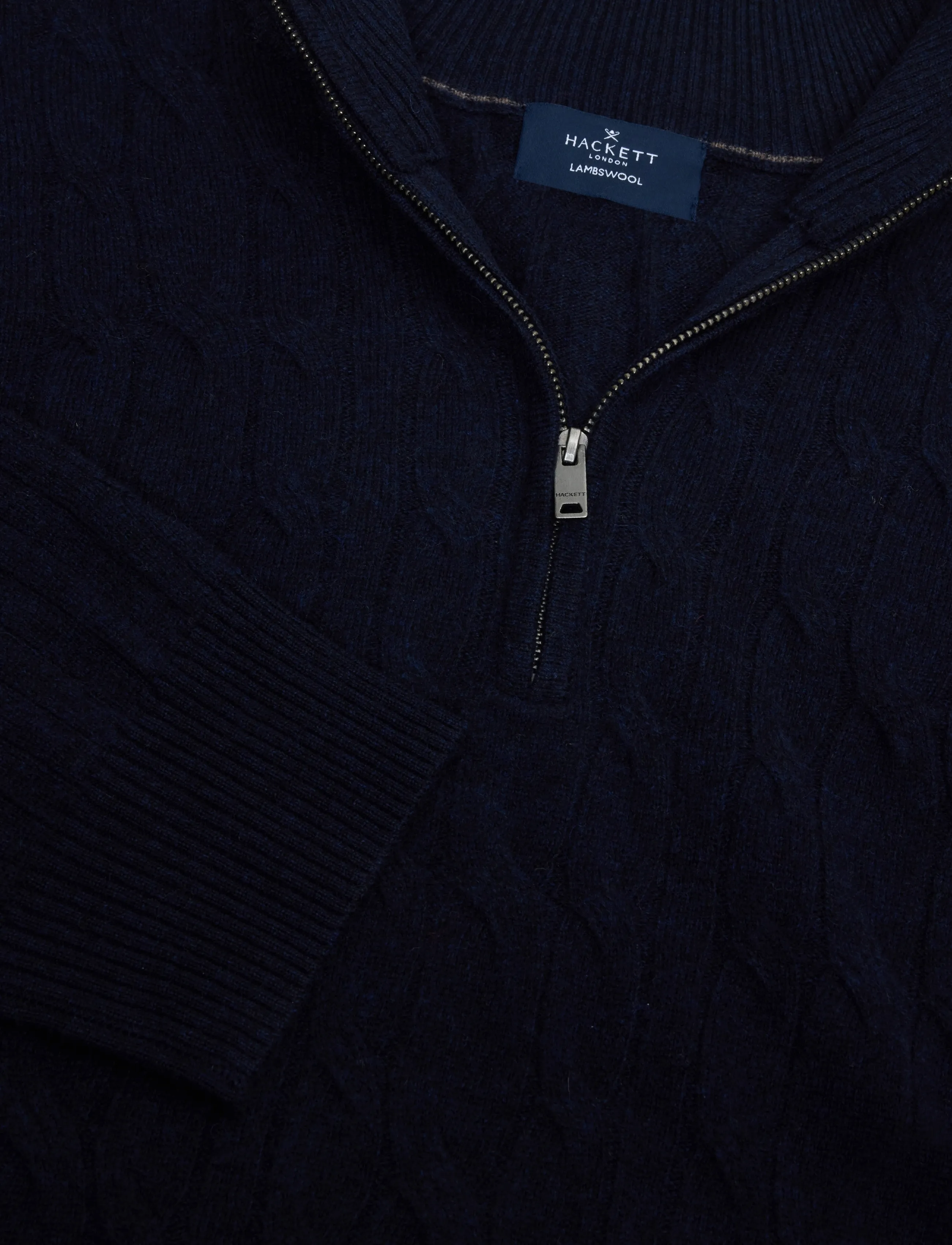 Hackett London - LAMBSWOOL CABLE HZIP - poolpika lukuga džemprid - old navy - 2