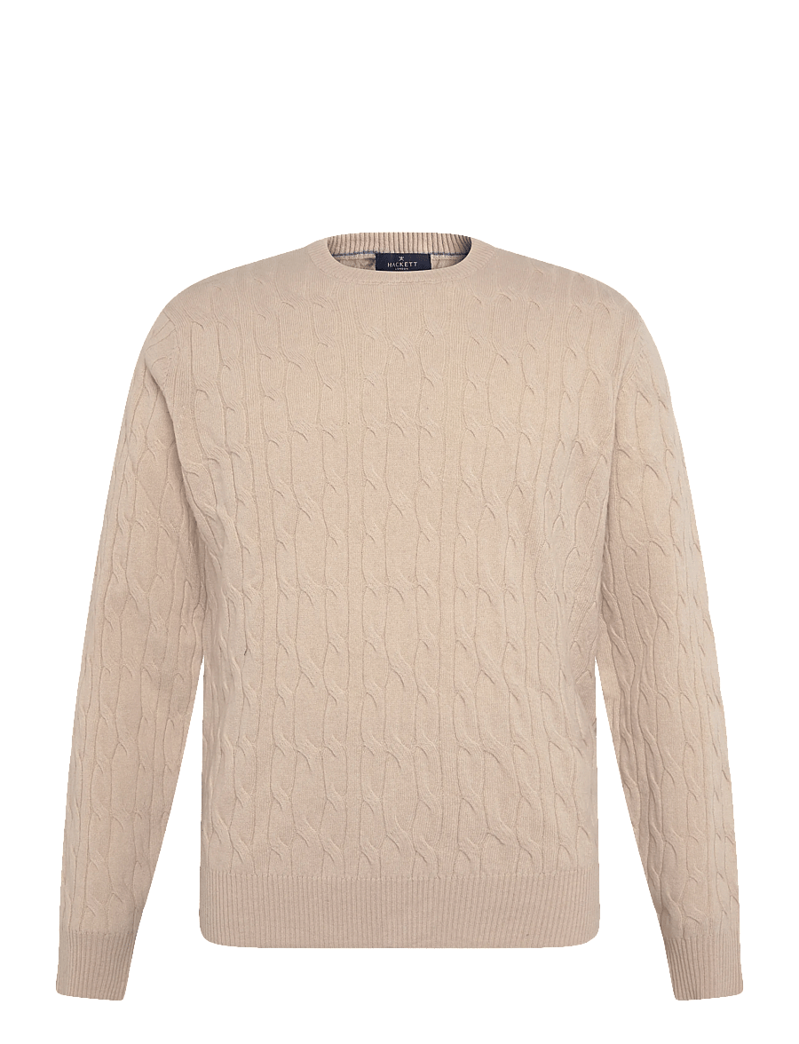 Hackett London - LAMBSWOOL CABLE CREW - rundhalsad - natural beige - 0