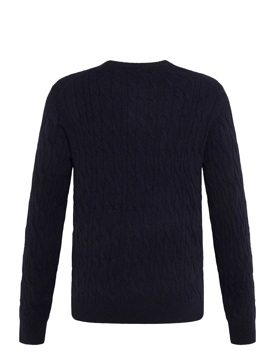 Hackett London - LAMBSWOOL CABLE CREW - round necks - old navy - 1