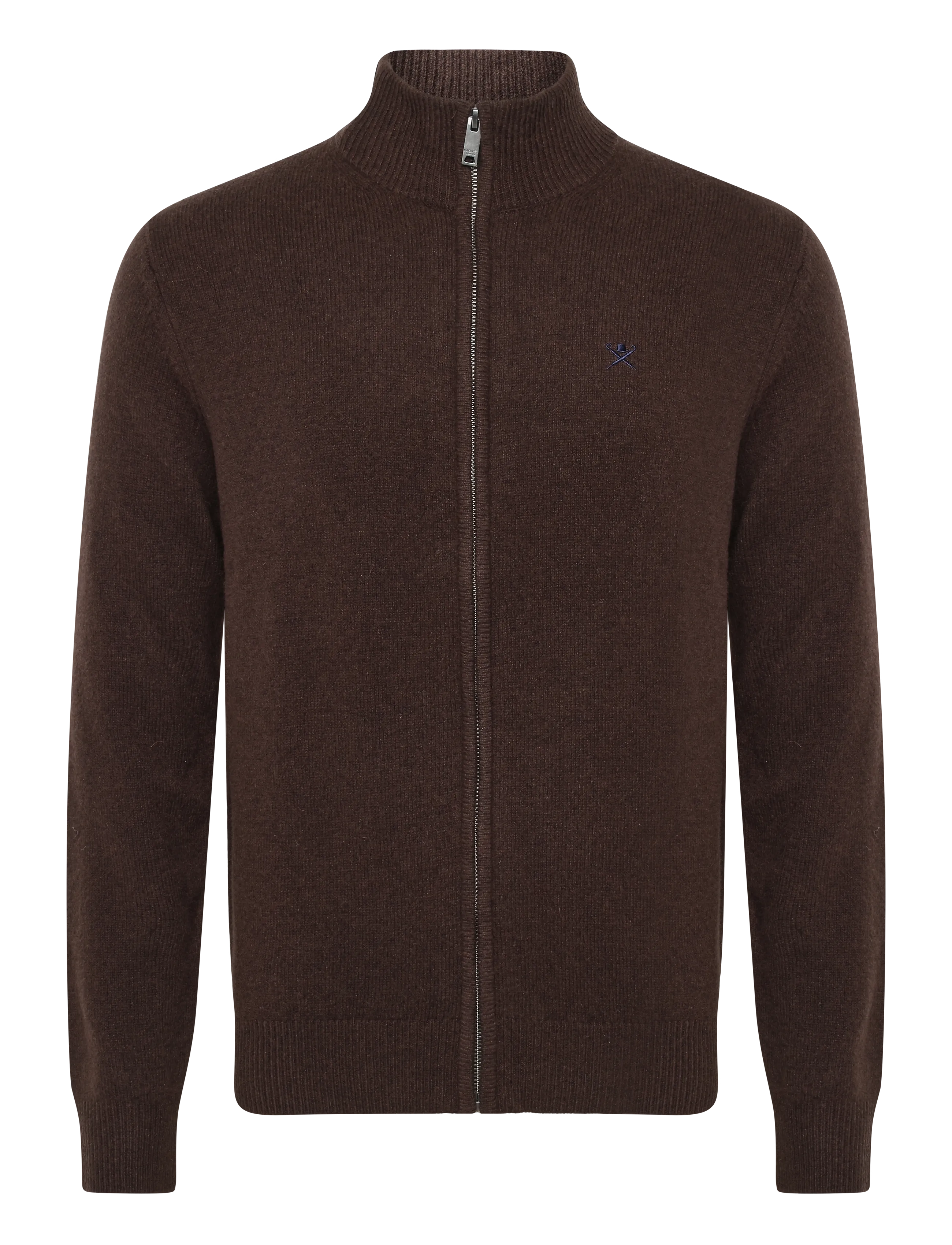 Hackett London LAMBSWOOL FZIP - Kudumid - EBONY BROWN / brown
