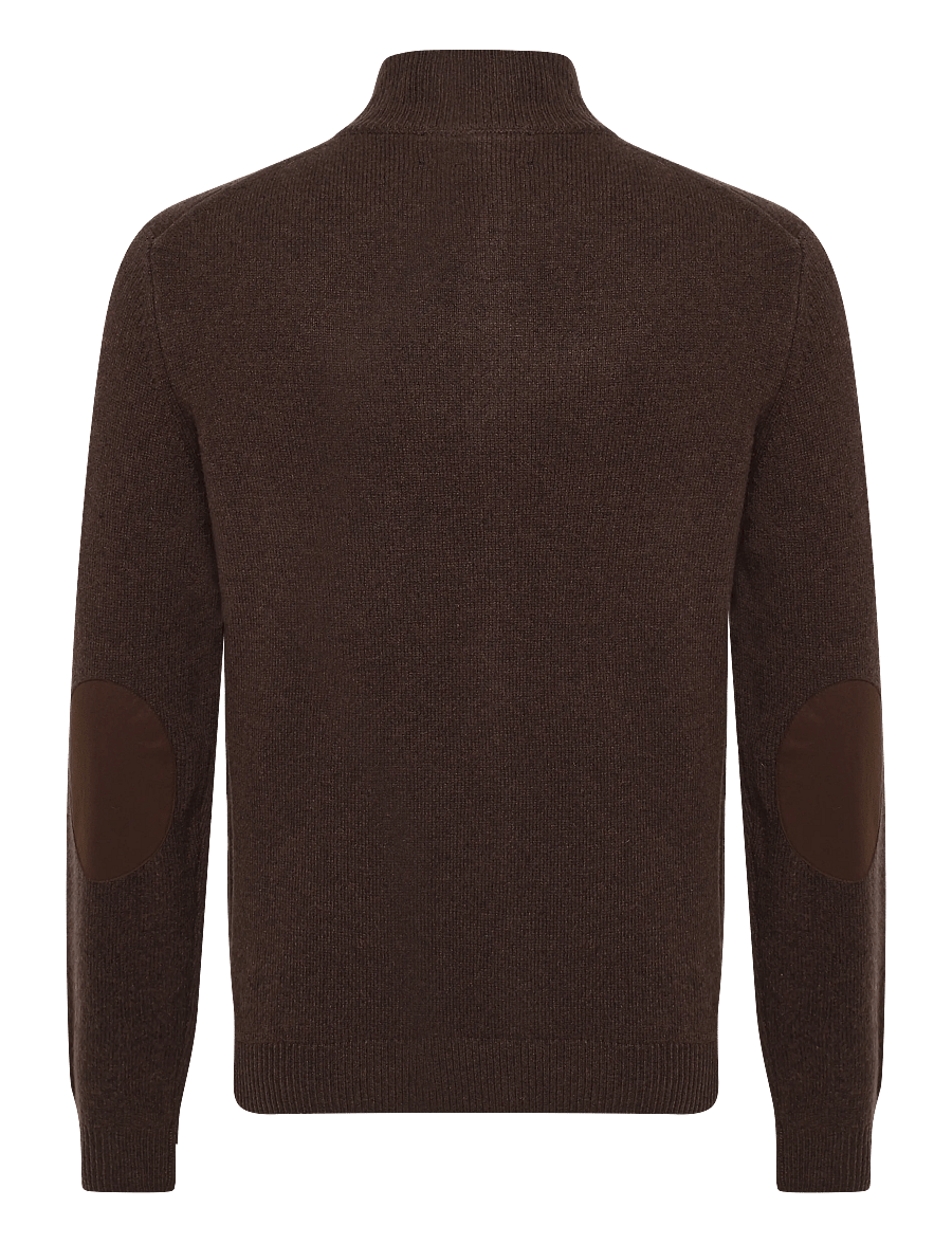 Hackett London - LAMBSWOOL FZIP - lukuga džemprid - ebony brown - 1