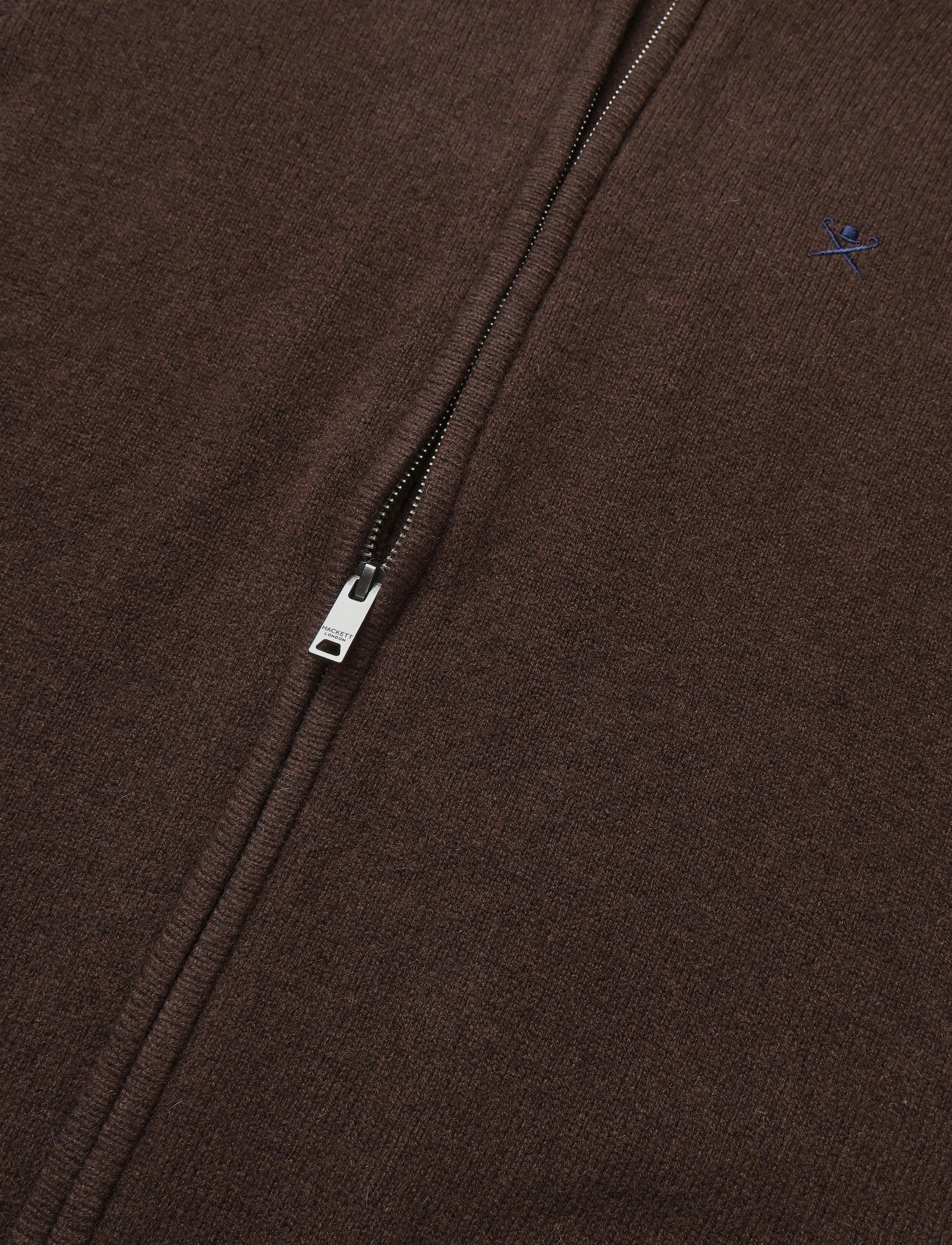 Hackett London - LAMBSWOOL FZIP - lukuga džemprid - ebony brown - 3