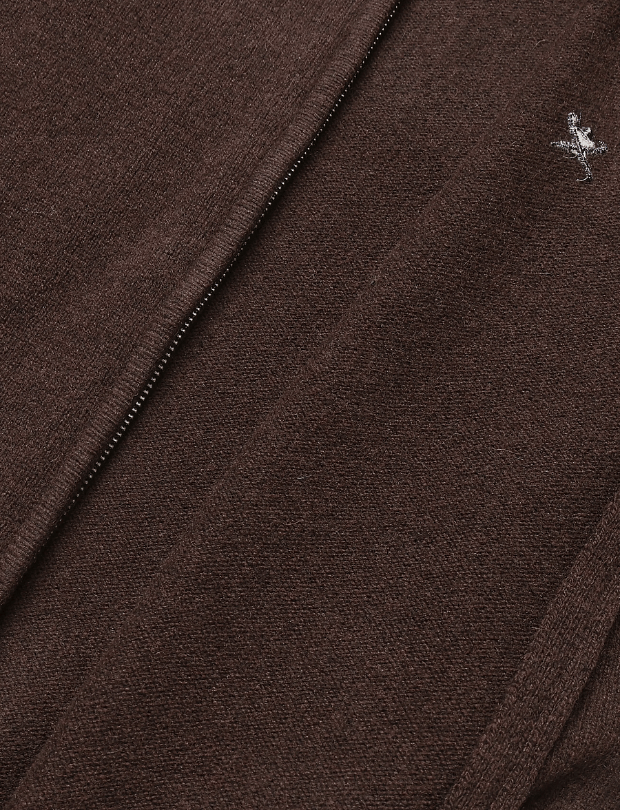 Hackett London - LAMBSWOOL FZIP - lukuga džemprid - ebony brown - 4