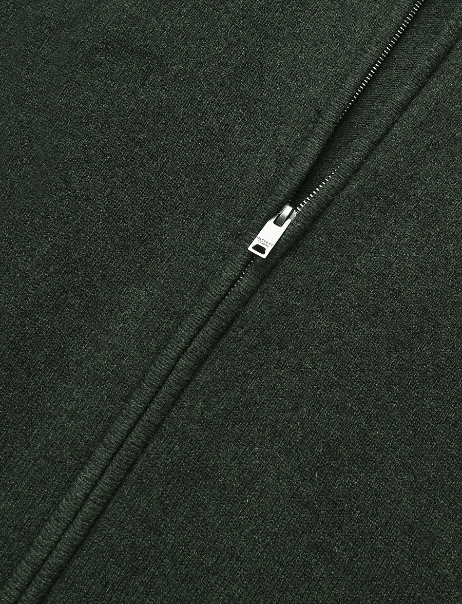 Hackett London - LAMBSWOOL FZIP - lukuga džemprid - hunter green - 3