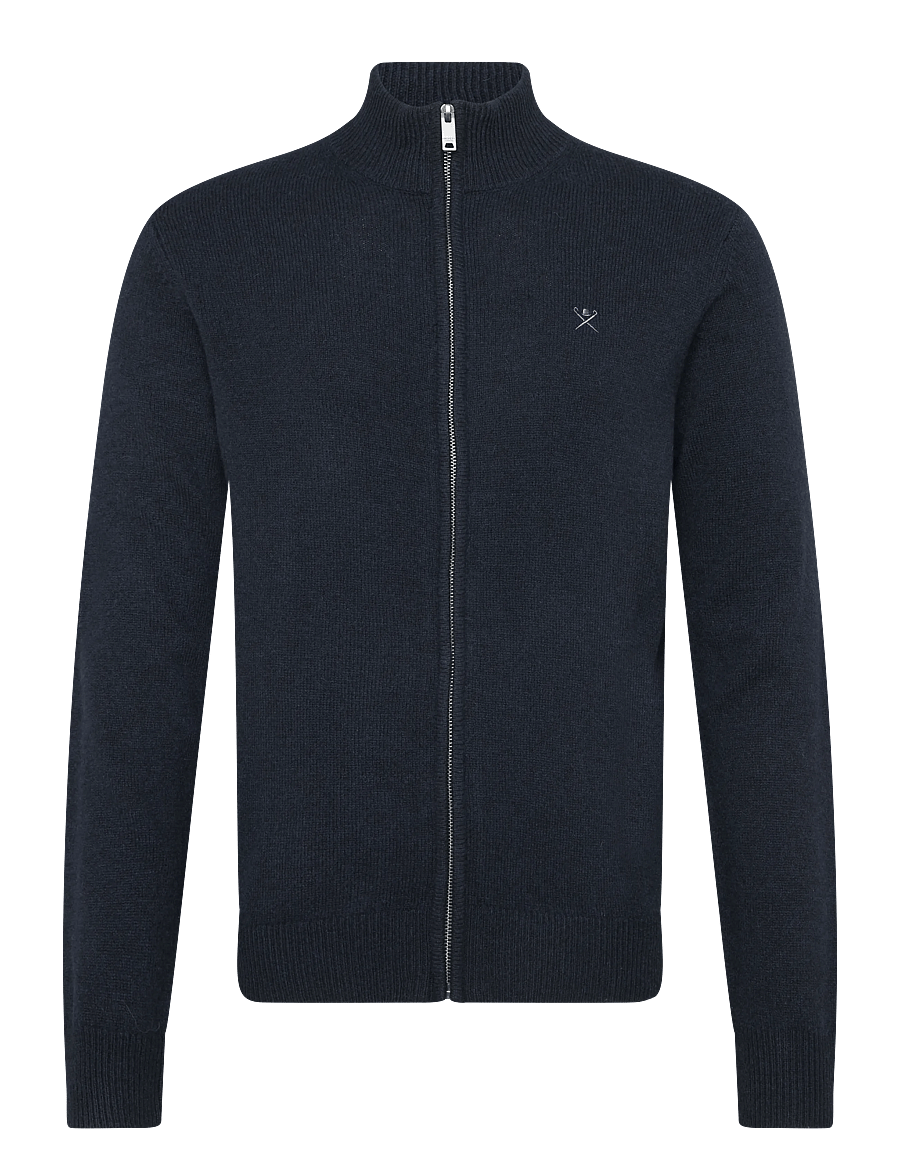 Hackett London - LAMBSWOOL FZIP - full zip jumpers - old navy - 0