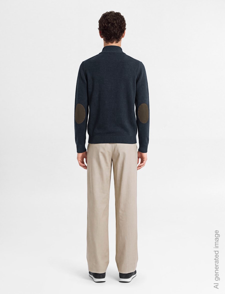 Hackett London - LAMBSWOOL FZIP - pullover mit durchgehendem reißverschluss - old navy - 4
