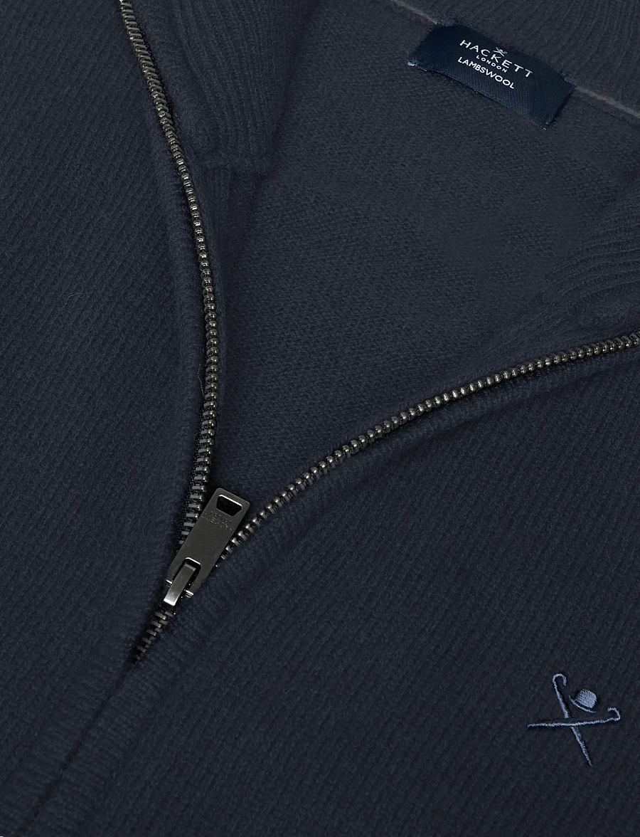 Hackett London - LAMBSWOOL FZIP - full zip jumpers - old navy - 2