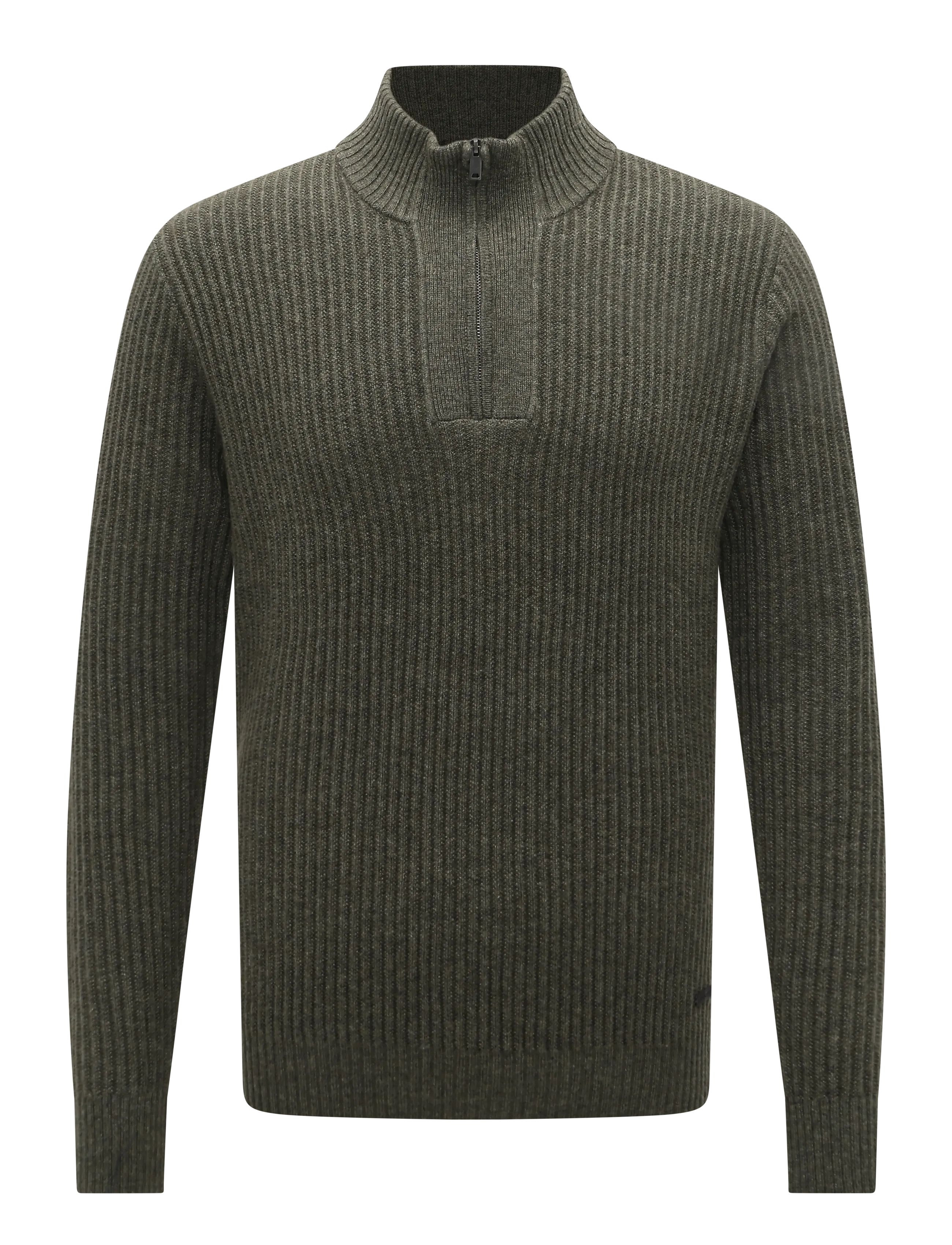 Hackett London HIGHLAND STITCH HZIP - Tøj - OLIVE GREEN / khaki/green