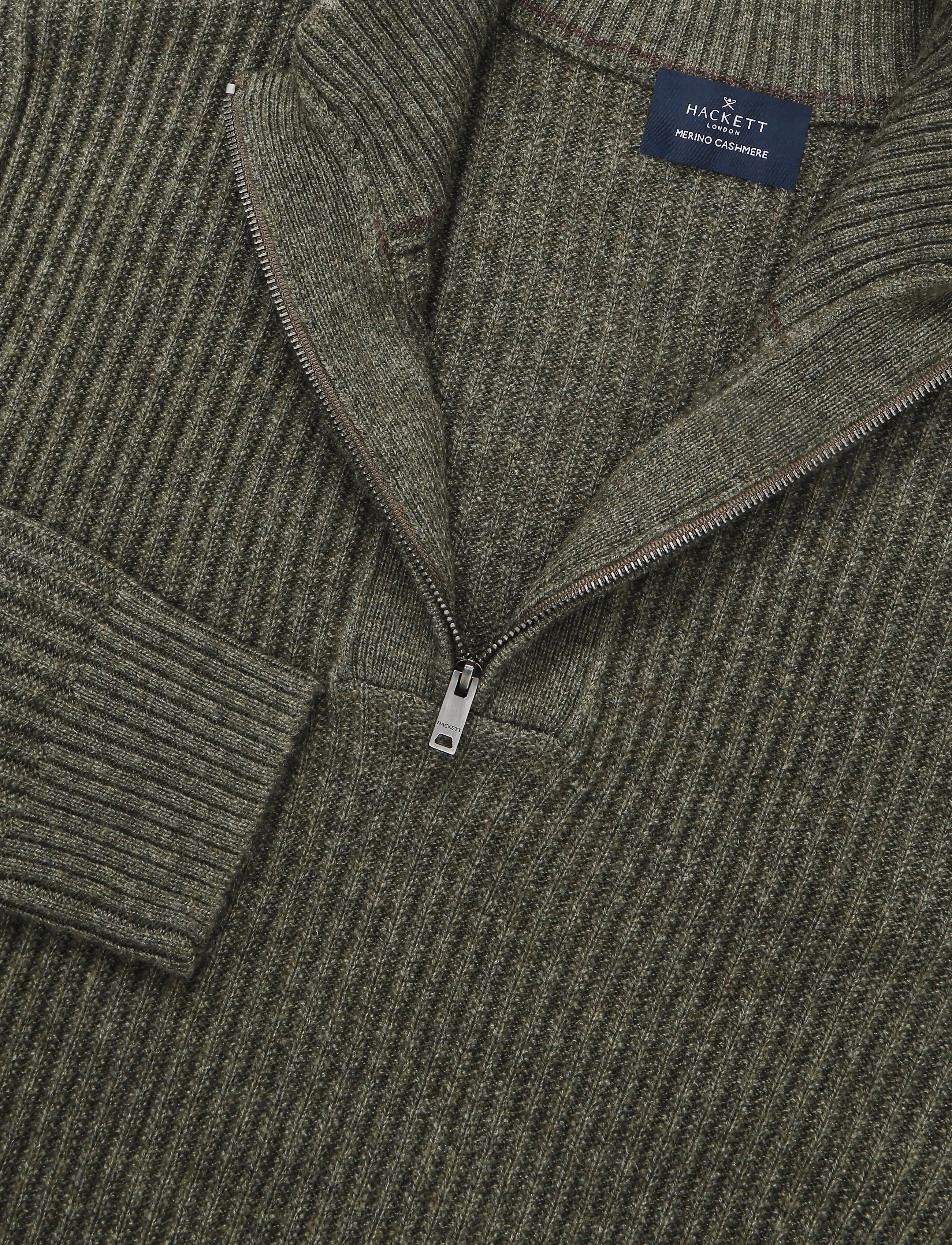 Hackett London - HIGHLAND STITCH HZIP - olive green - 2