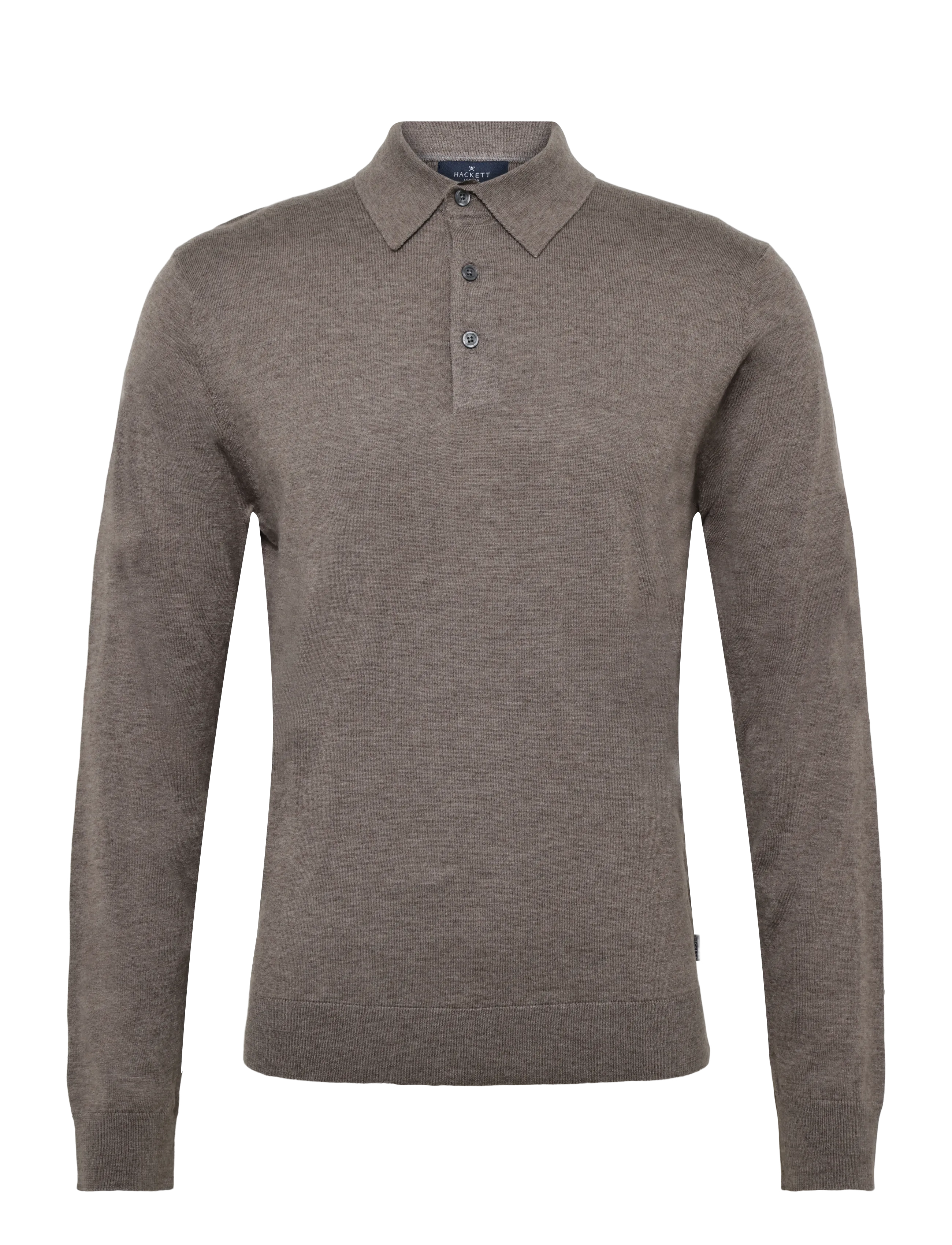 Hackett London MERINO SILK LS POLO - Tøj - NATURAL BEIGE / beige