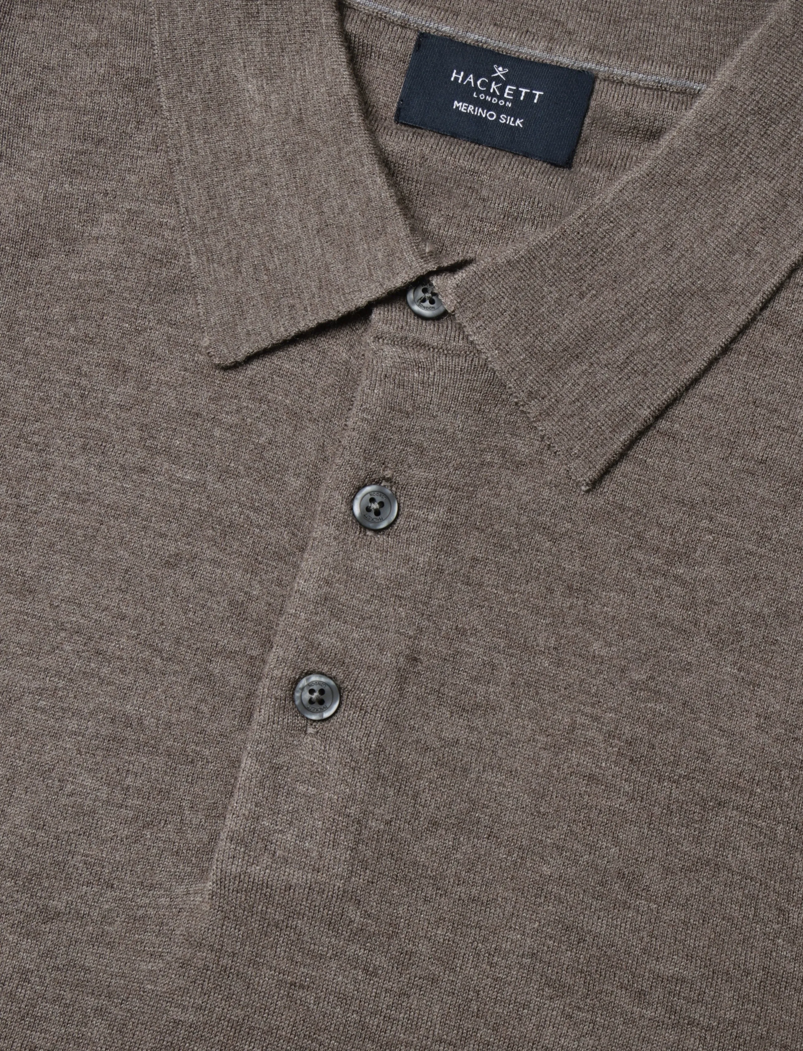 Hackett London - MERINO SILK LS POLO - poloer i strik med lange ærmer - natural beige - 2