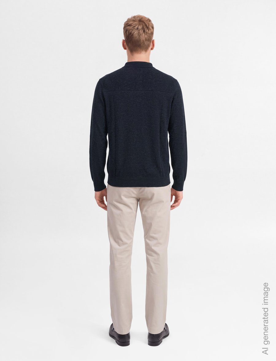 Hackett London - MERINO SILK LS POLO - poloer i strik med lange ærmer - old navy - 4