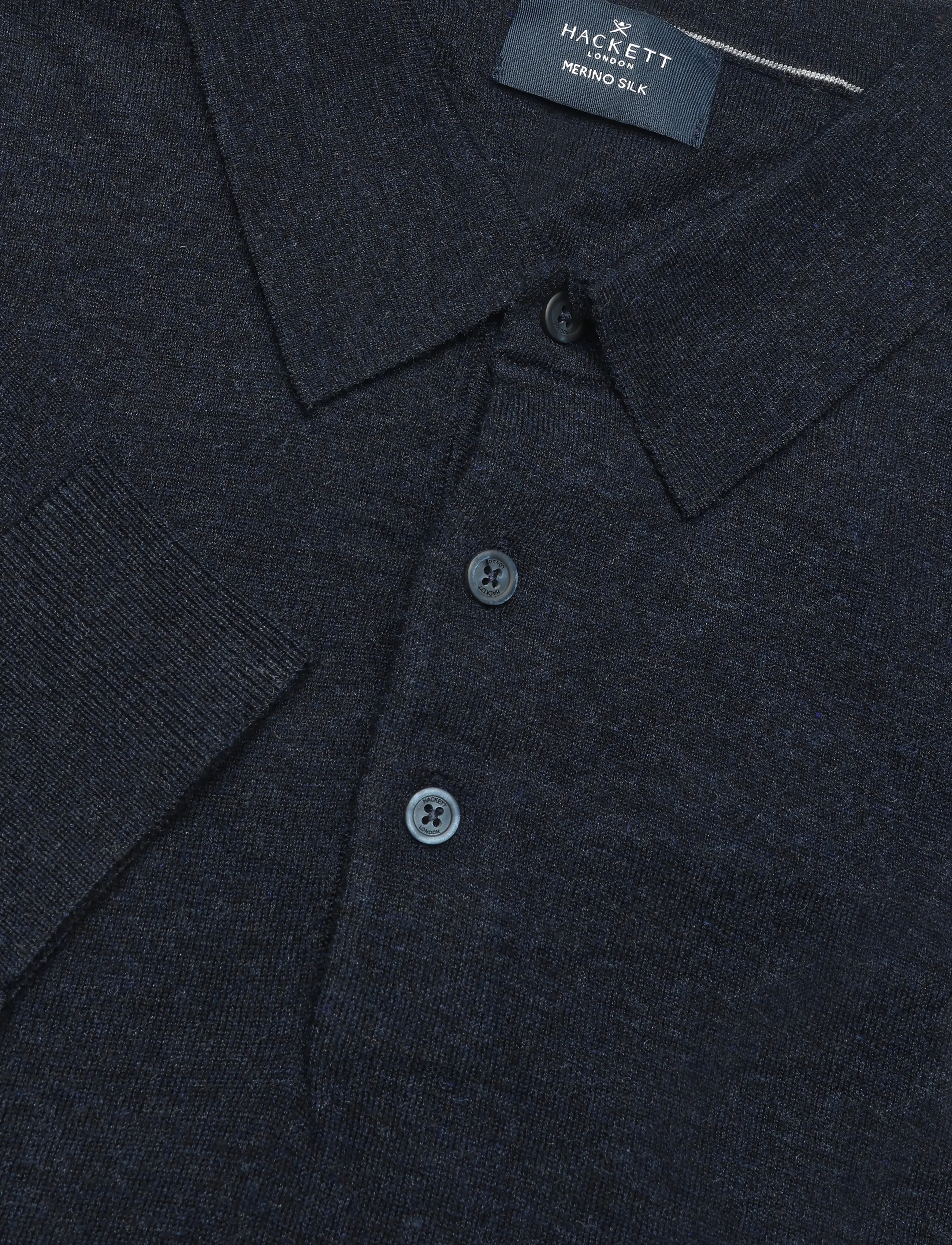 Hackett London - MERINO SILK LS POLO - langärmelige strick-polohemden - old navy - 2