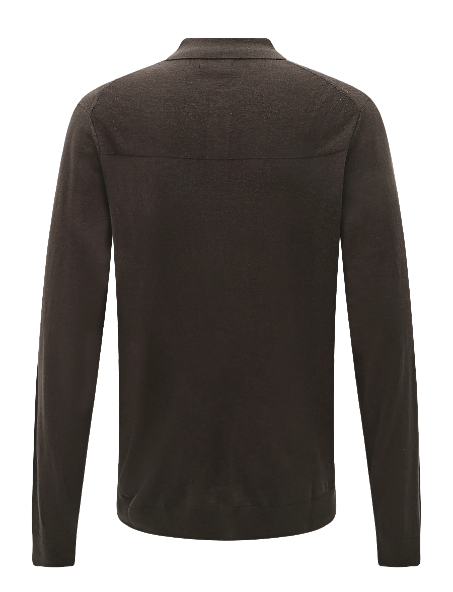 Hackett London - MERINO SILK LS POLO - langärmelige strick-polohemden - vintage green - 1