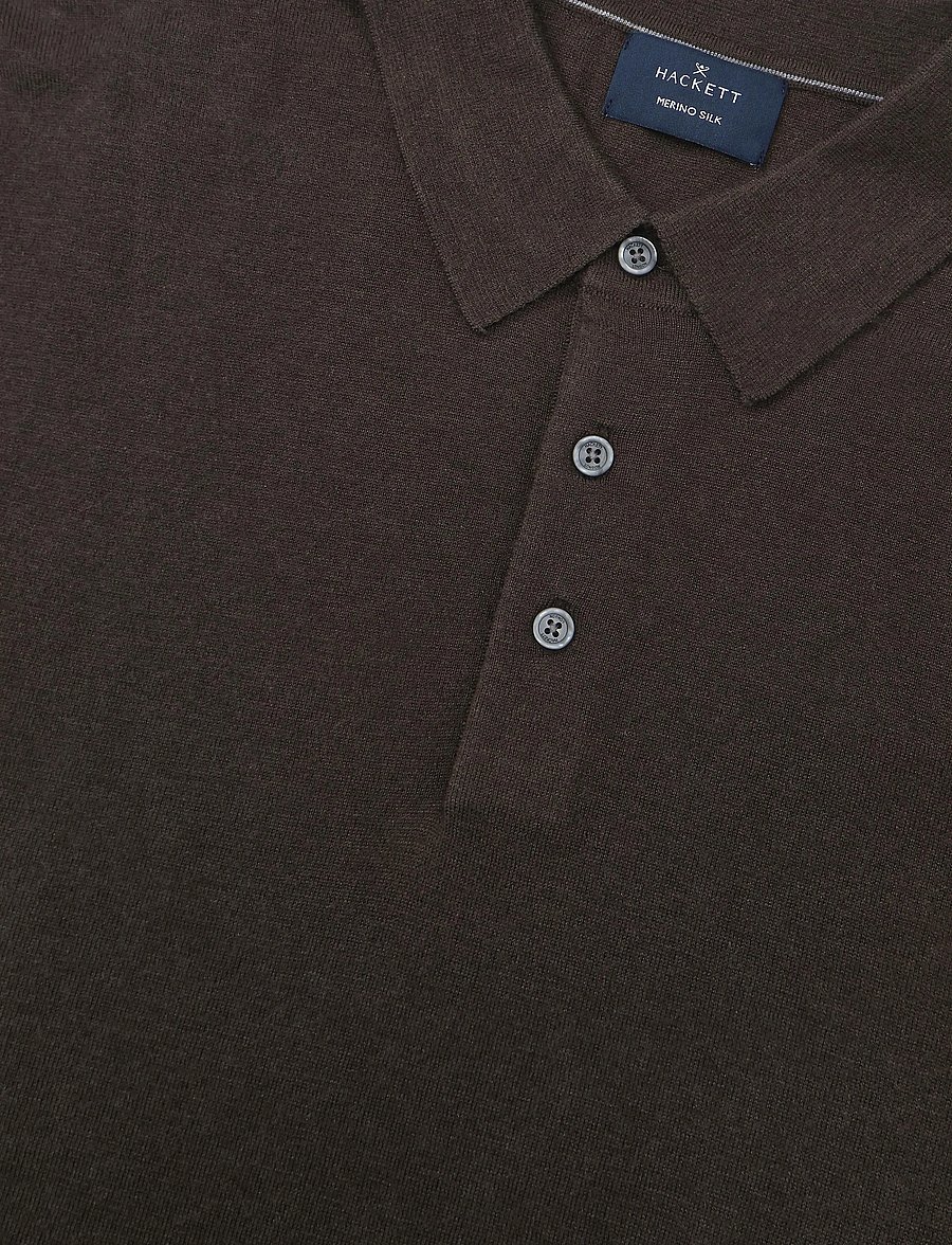 Hackett London - MERINO SILK LS POLO - langärmelige strick-polohemden - vintage green - 2