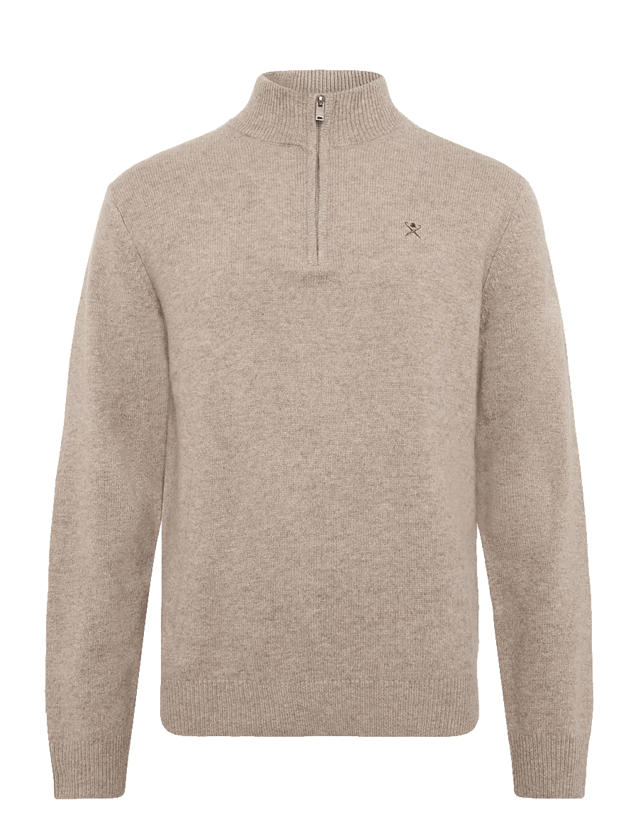 Hackett London - LAMBSWOOL HZIP - half zip jumpers - cream white - 0